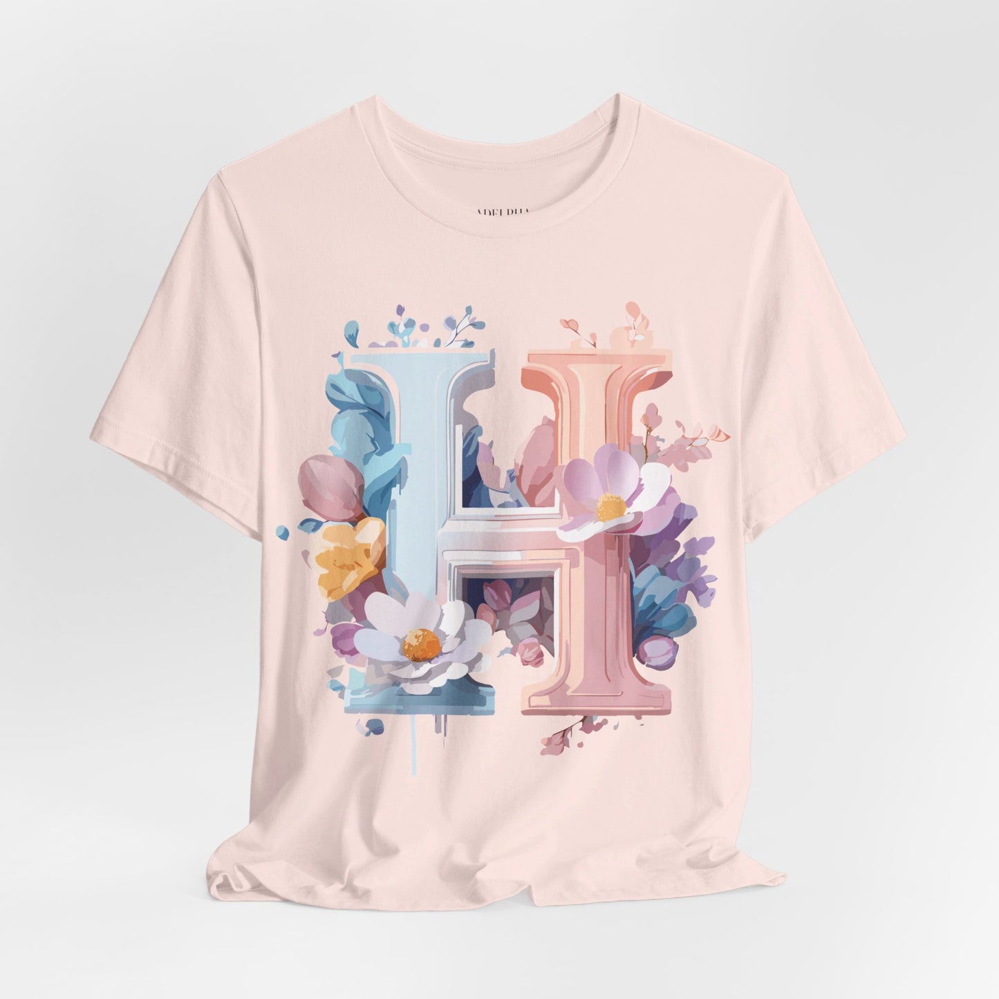 Natural Cotton Tee Shirt - Letters Collection - H Printify