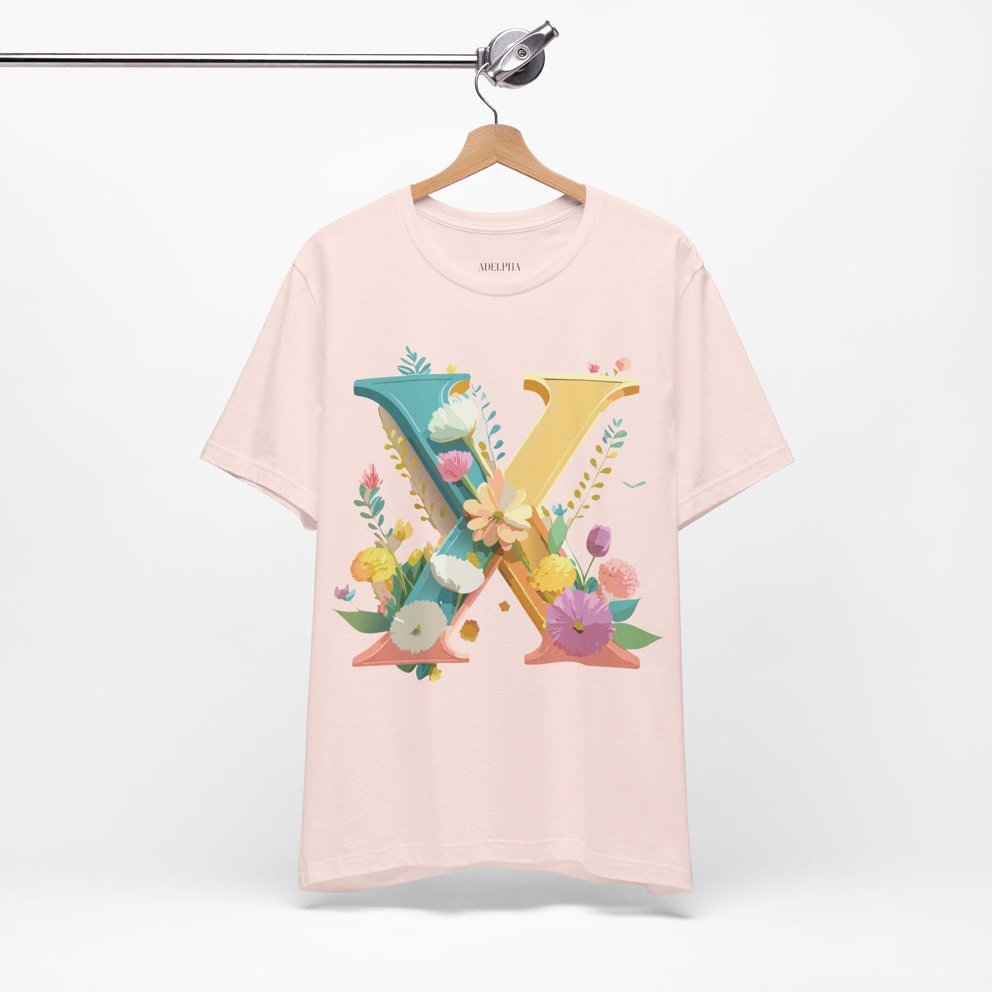 Natural Cotton Tee Shirt - Letters Collection - X Printify