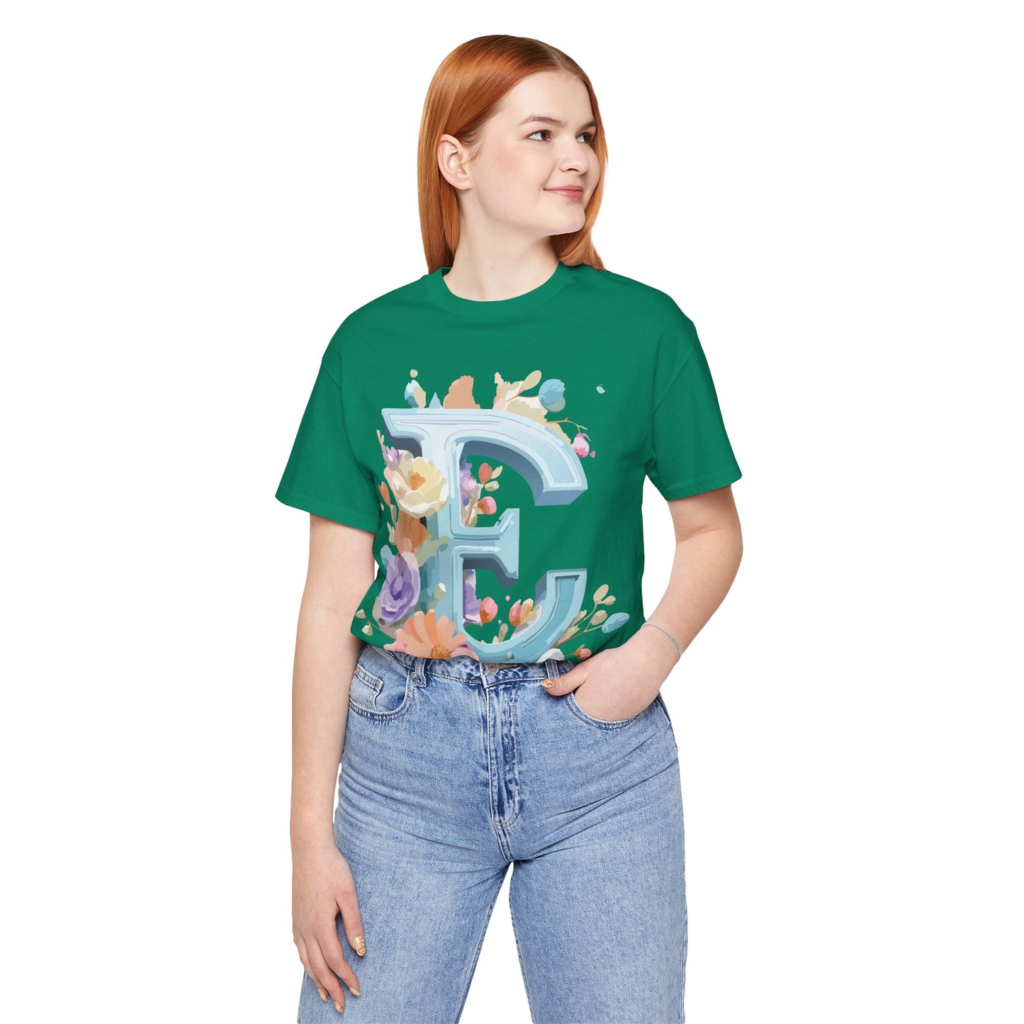 Natural Cotton Tee Shirt - Letters Collection - E Printify