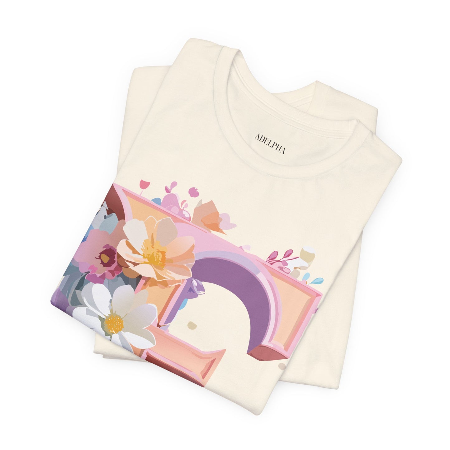 Natural Cotton Tee Shirt - Letters Collection - E Printify