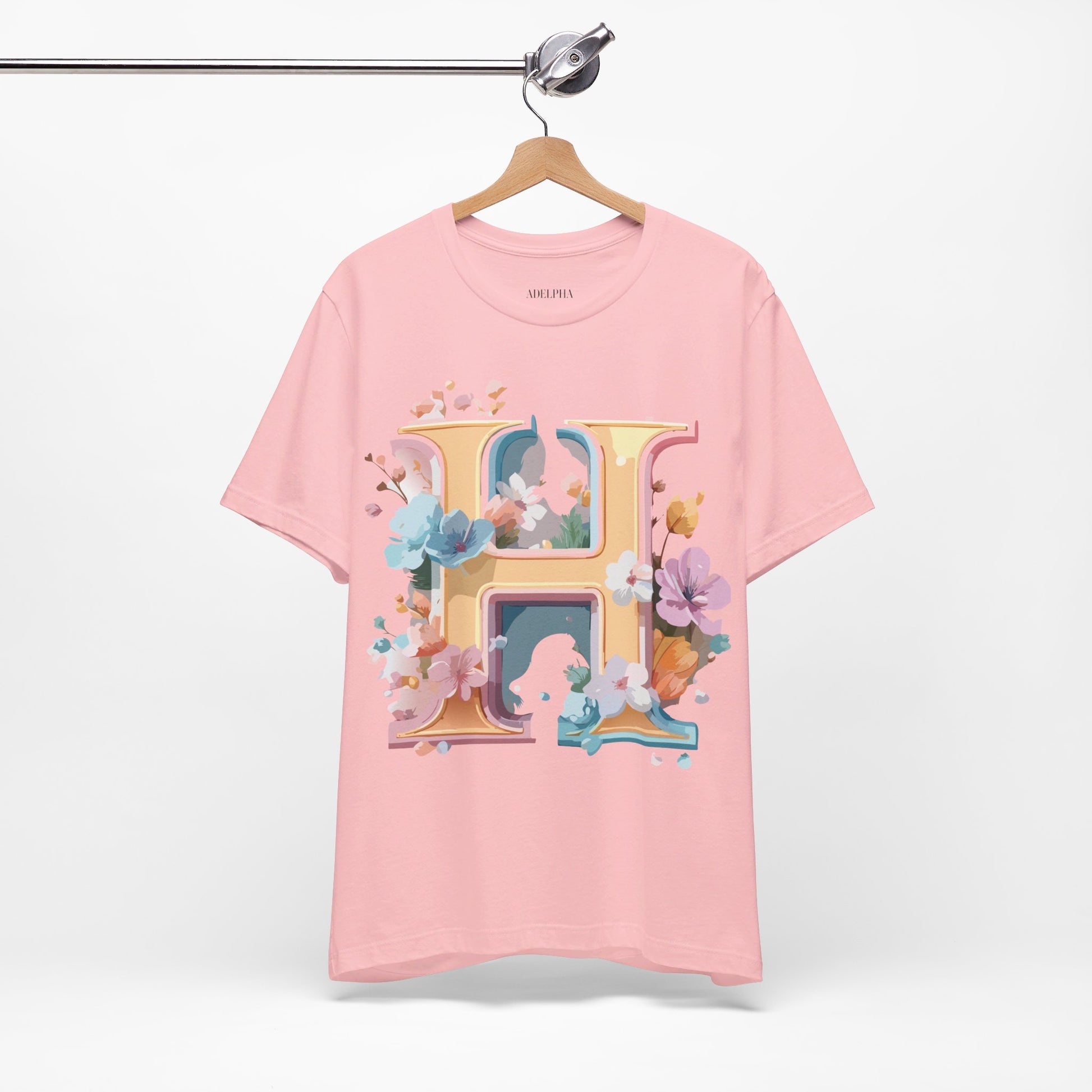 Natural Cotton Tee Shirt - Letters Collection - H Printify