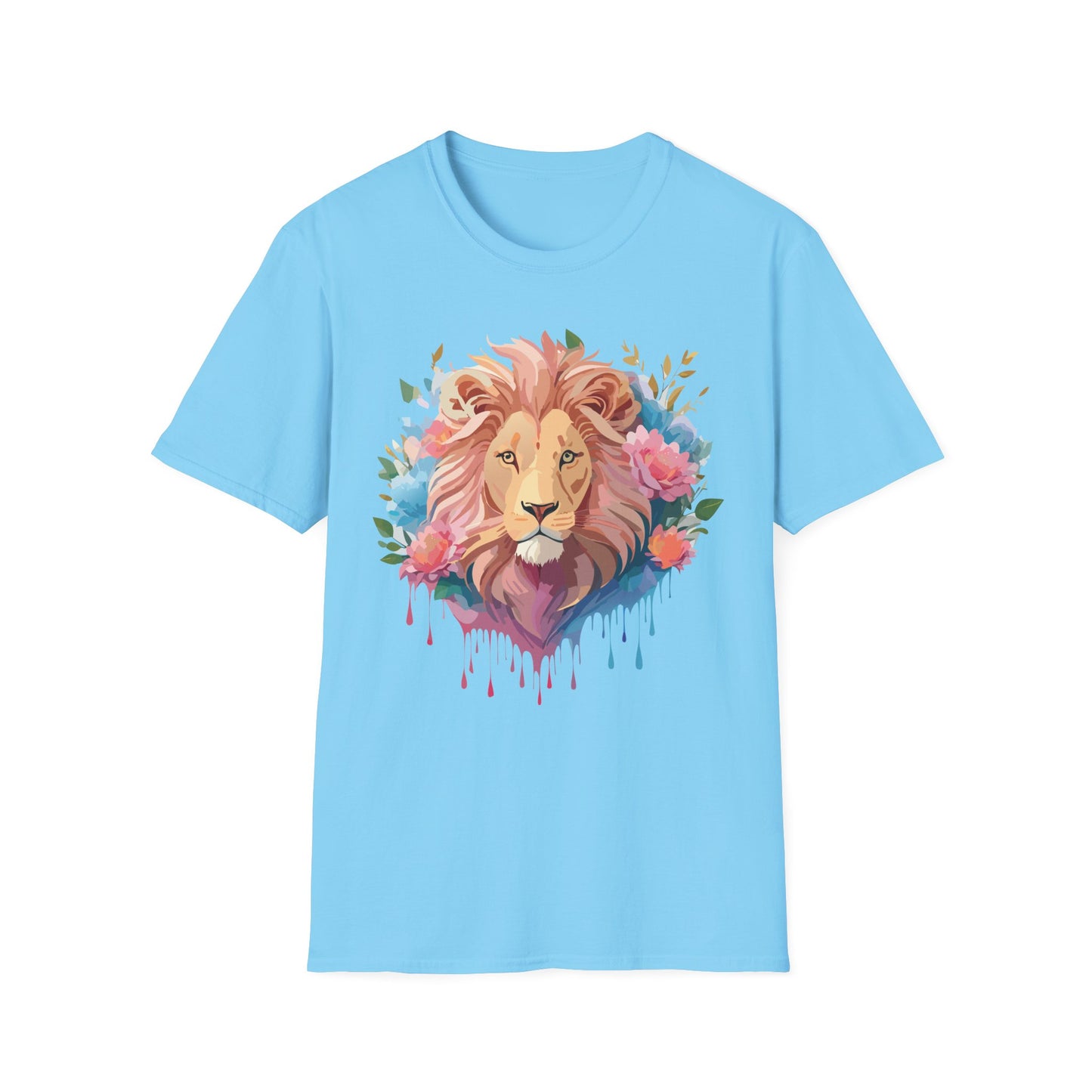 Lion Shirt, Shirt with Lion, Floral Lion Tee, Shirt with Animals