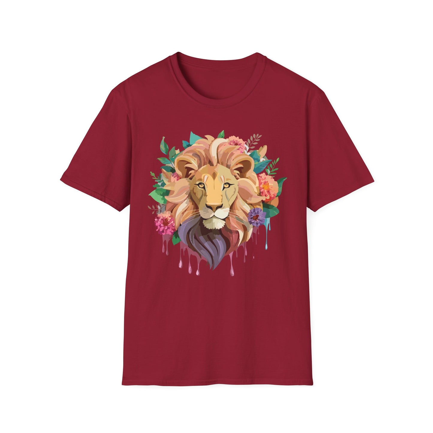 Lion Shirt, Shirt with Lion, Floral Lion Tee, Shirt with Animals