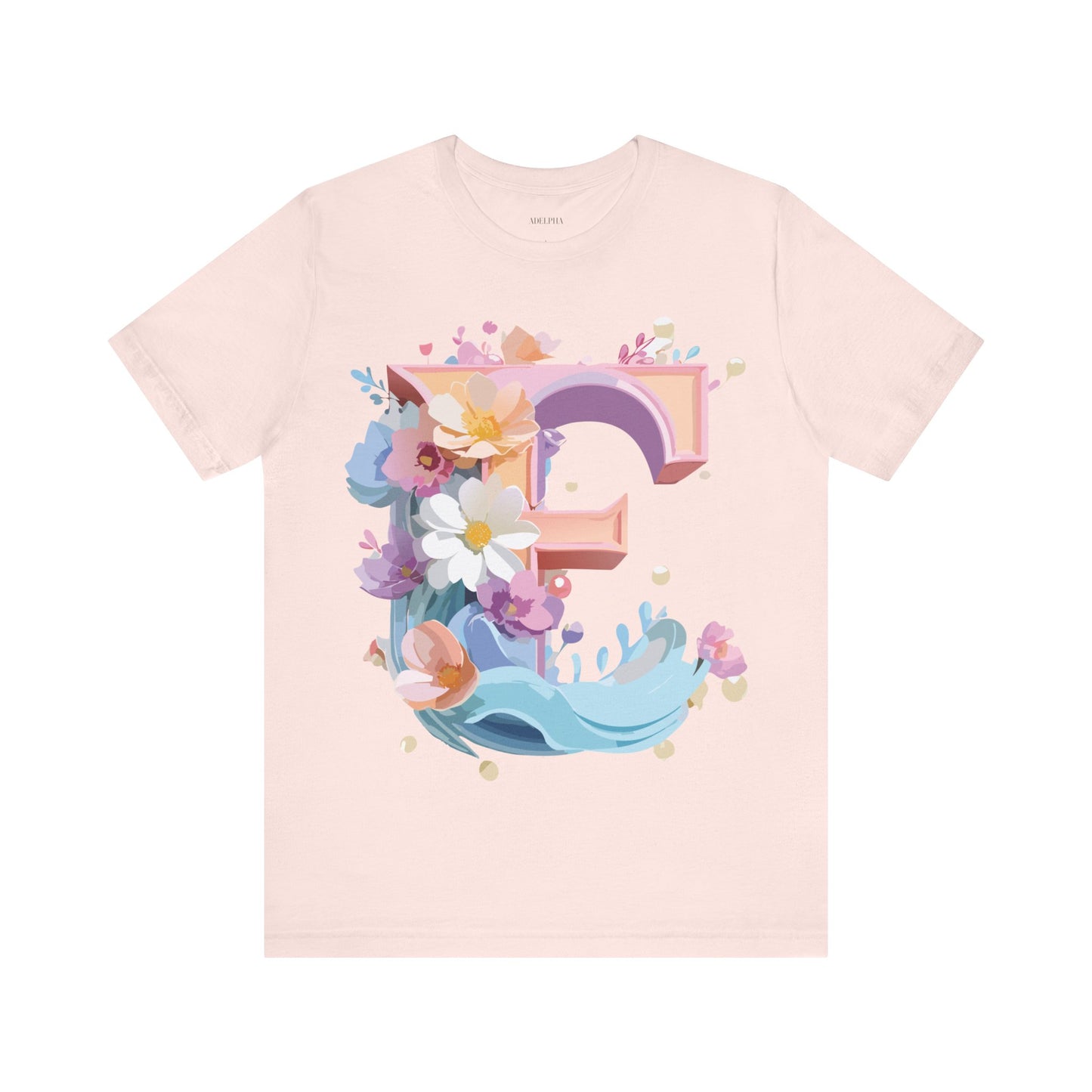 Natural Cotton Tee Shirt - Letters Collection - E Printify