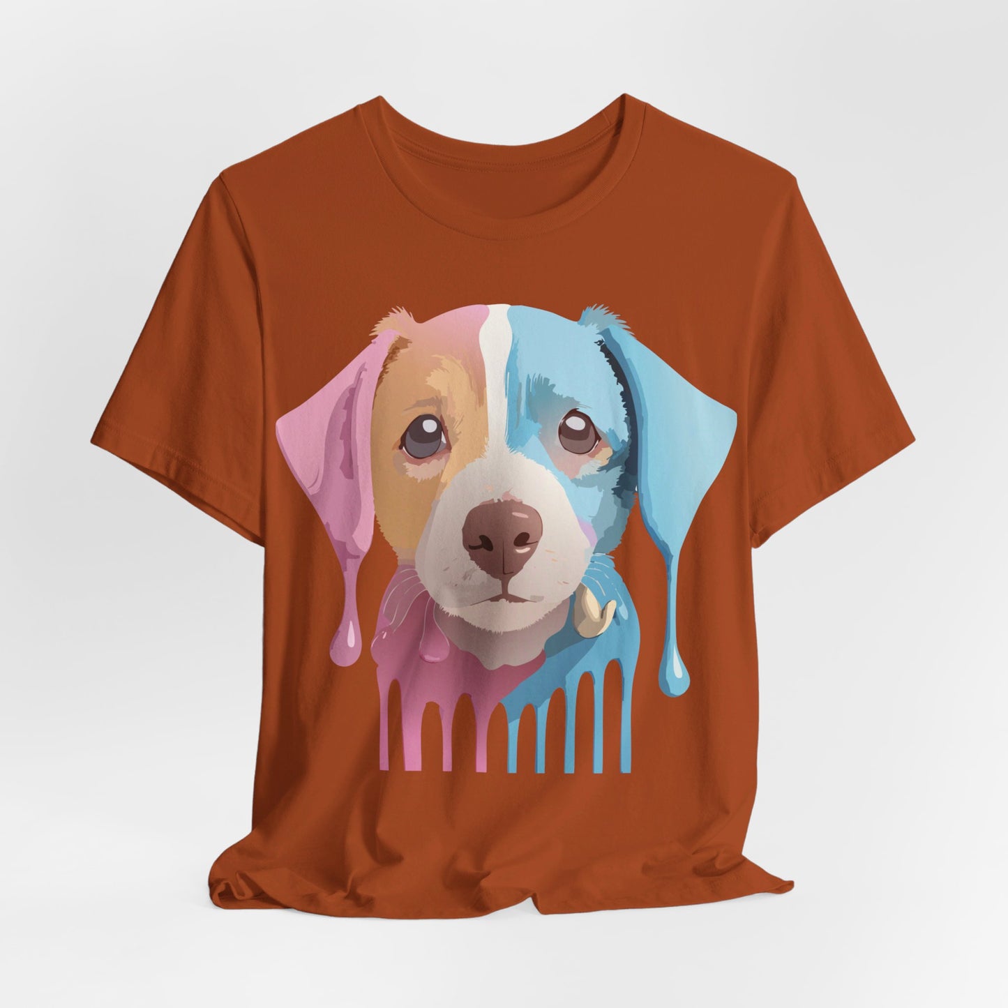 Natural Cotton Tee Shirt with Dog Printify