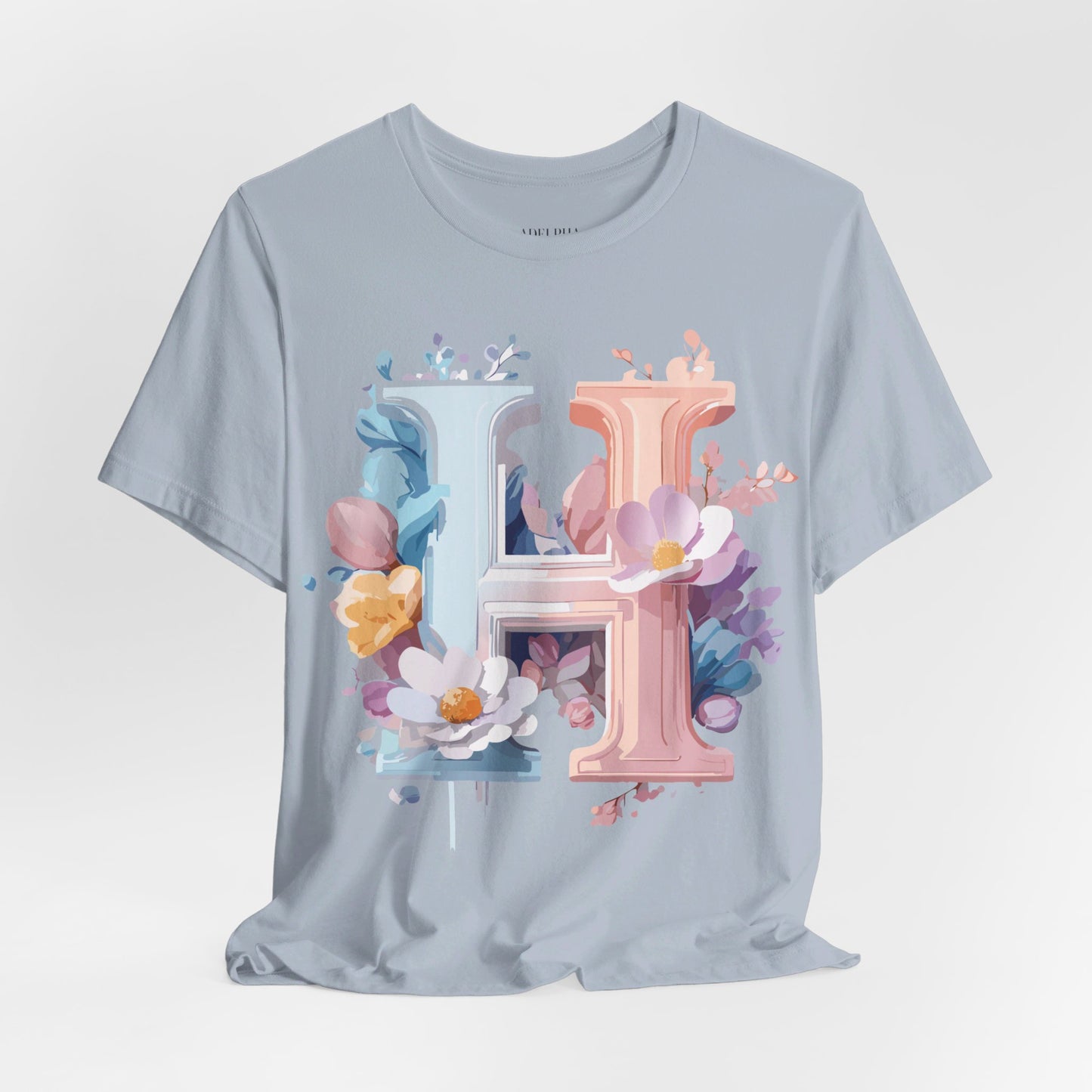 Natural Cotton Tee Shirt - Letters Collection - H Printify