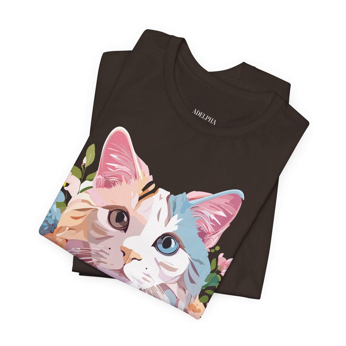 Natural Cotton Tee Shirt with Cat Printify