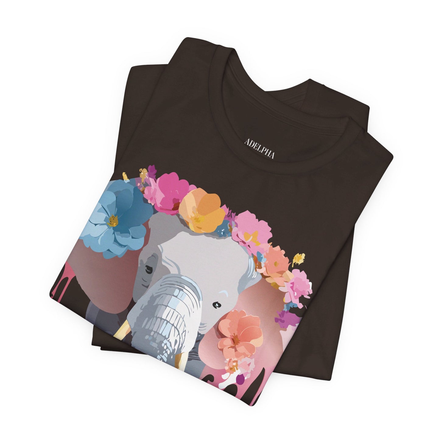 Natural Cotton Tee Shirt with Elephant Printify