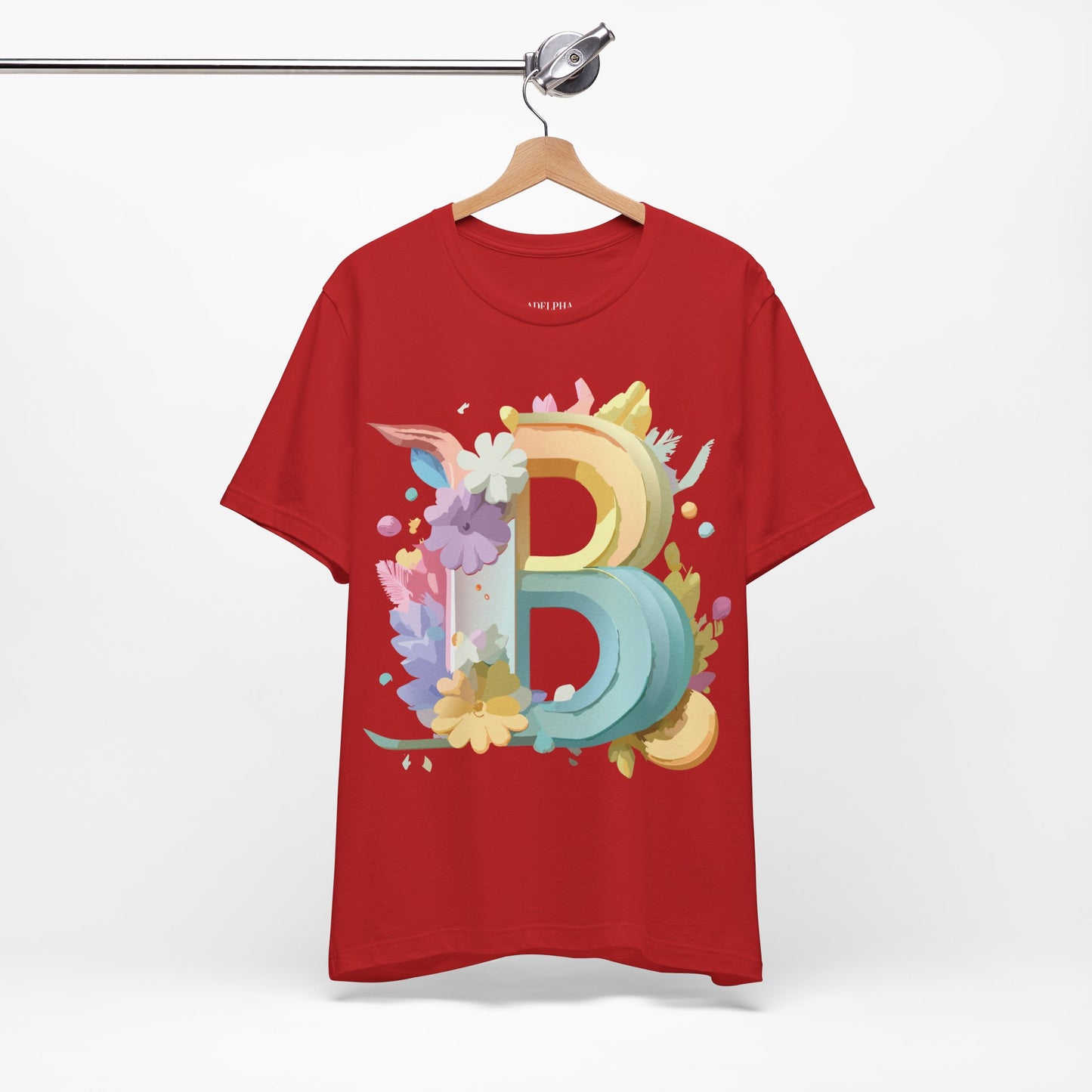 Natural Cotton Tee Shirt - Letters Collection - B Printify