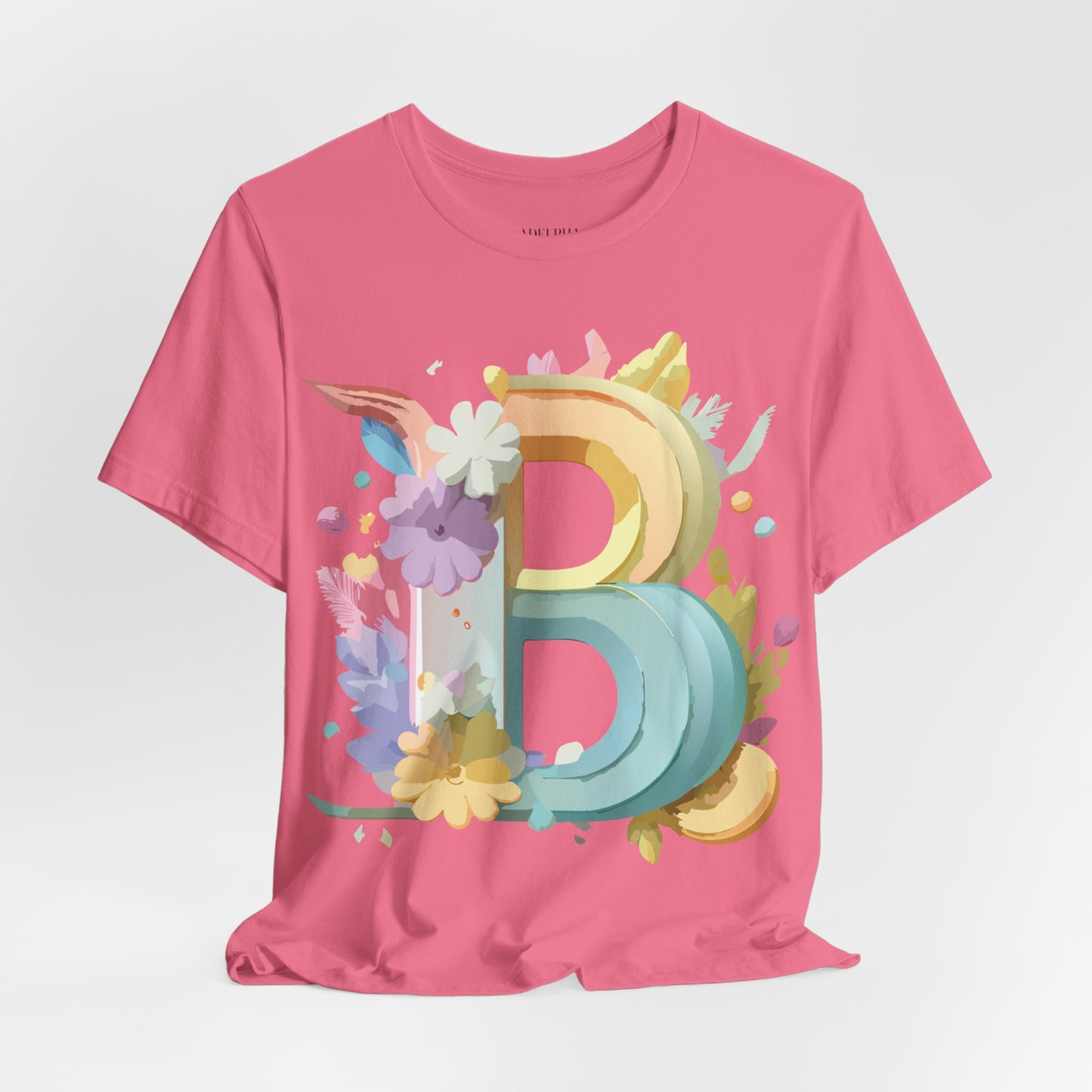 Natural Cotton Tee Shirt - Letters Collection - B Printify