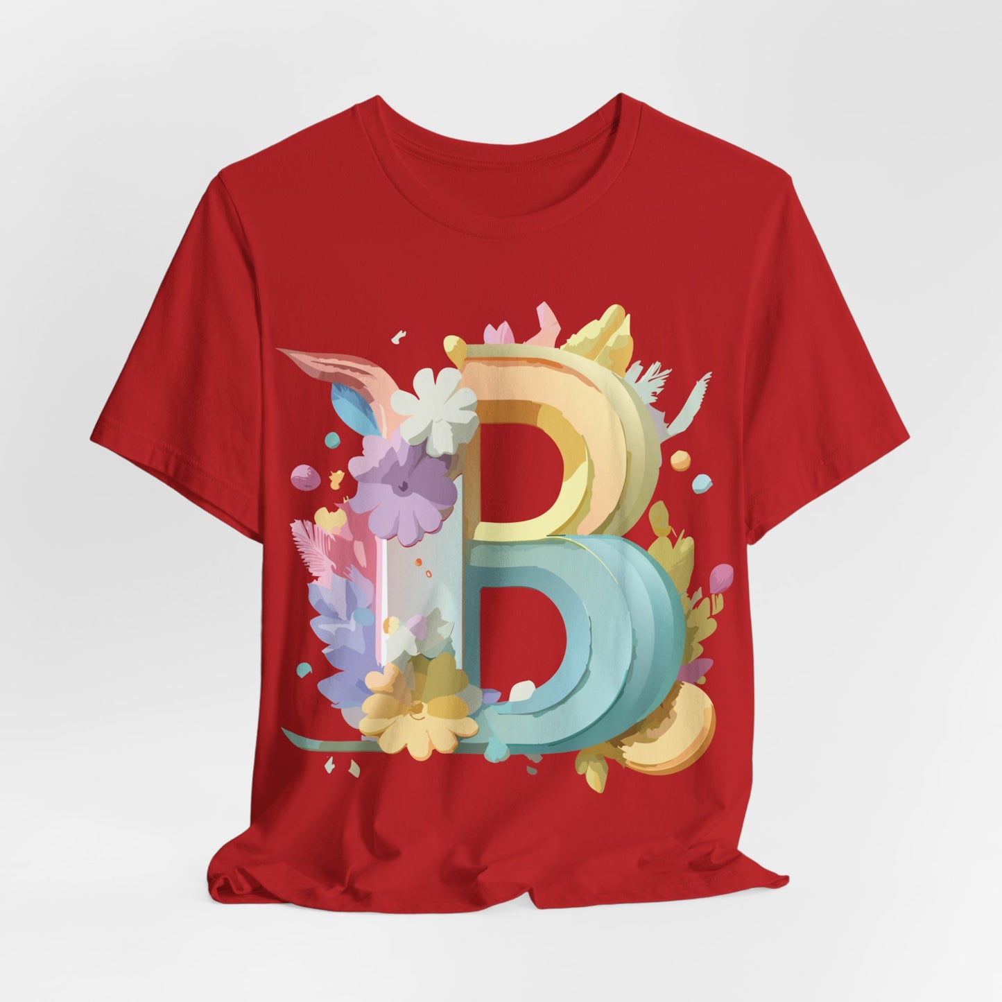 Natural Cotton Tee Shirt - Letters Collection - B Printify