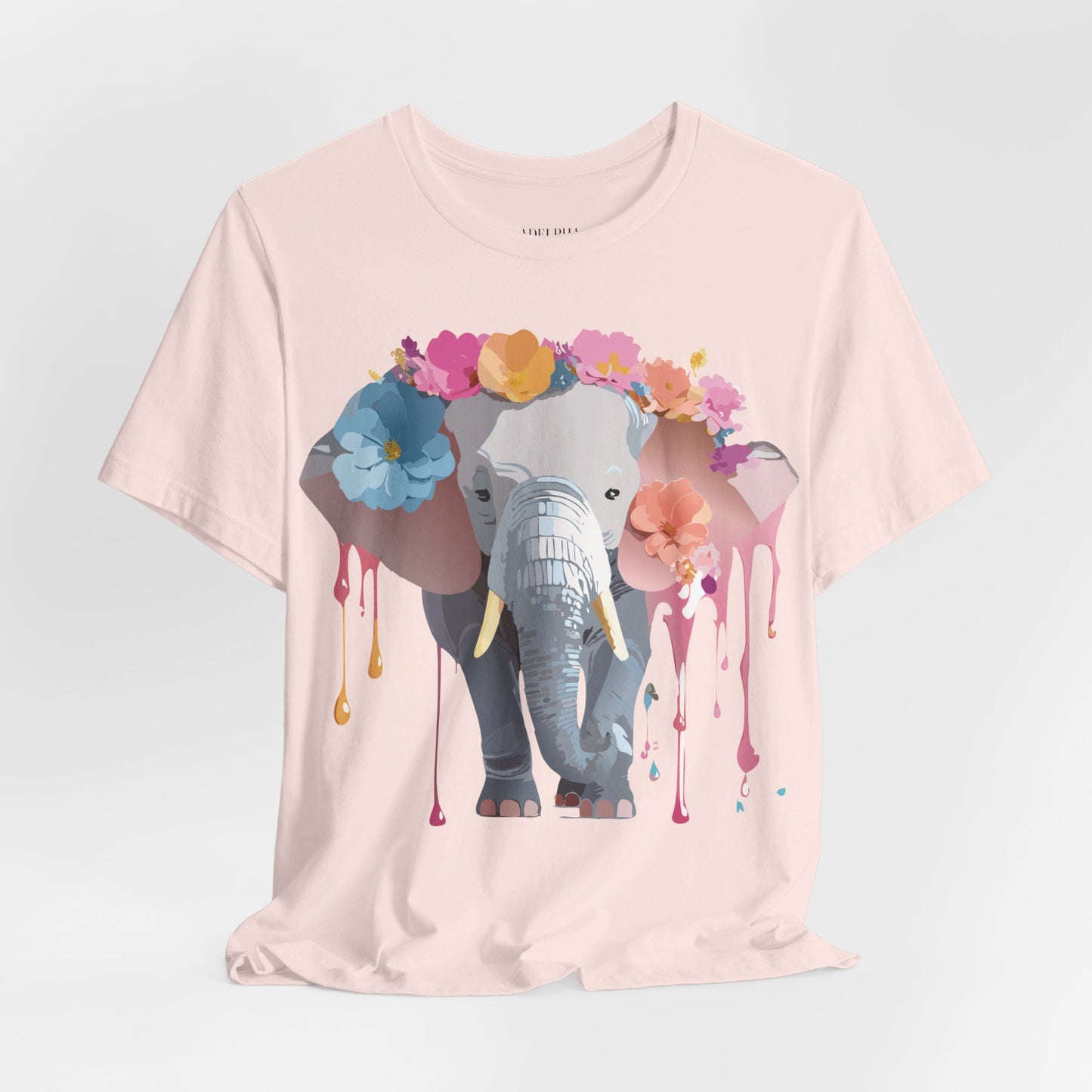 Natural Cotton Tee Shirt with Elephant Printify