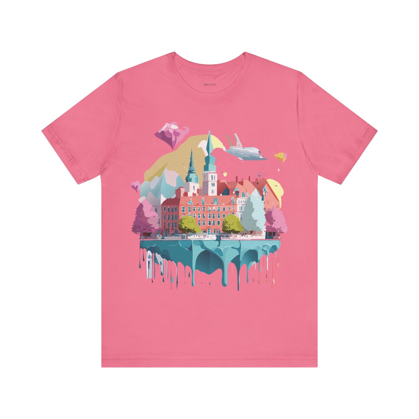 Natural Cotton Tee Shirt - Beautiful Places Collection - Warnemünde and Rostock - Germany Printify