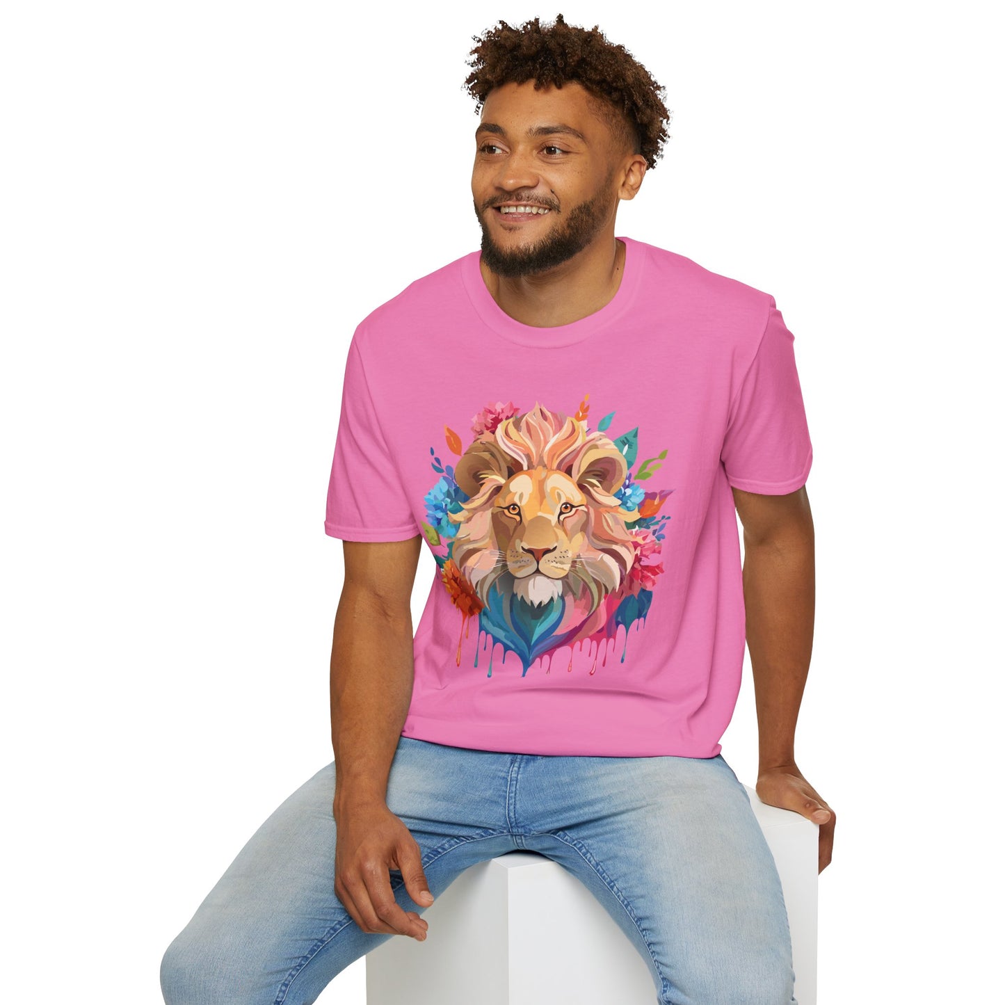 Lion Shirt, Shirt with Lion, Floral Lion Tee, Shirt with Animals