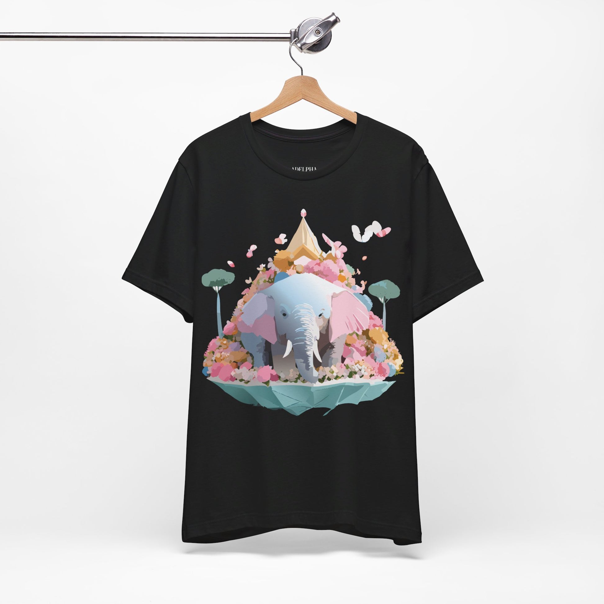Natural Cotton Tee Shirt with Elephant Printify