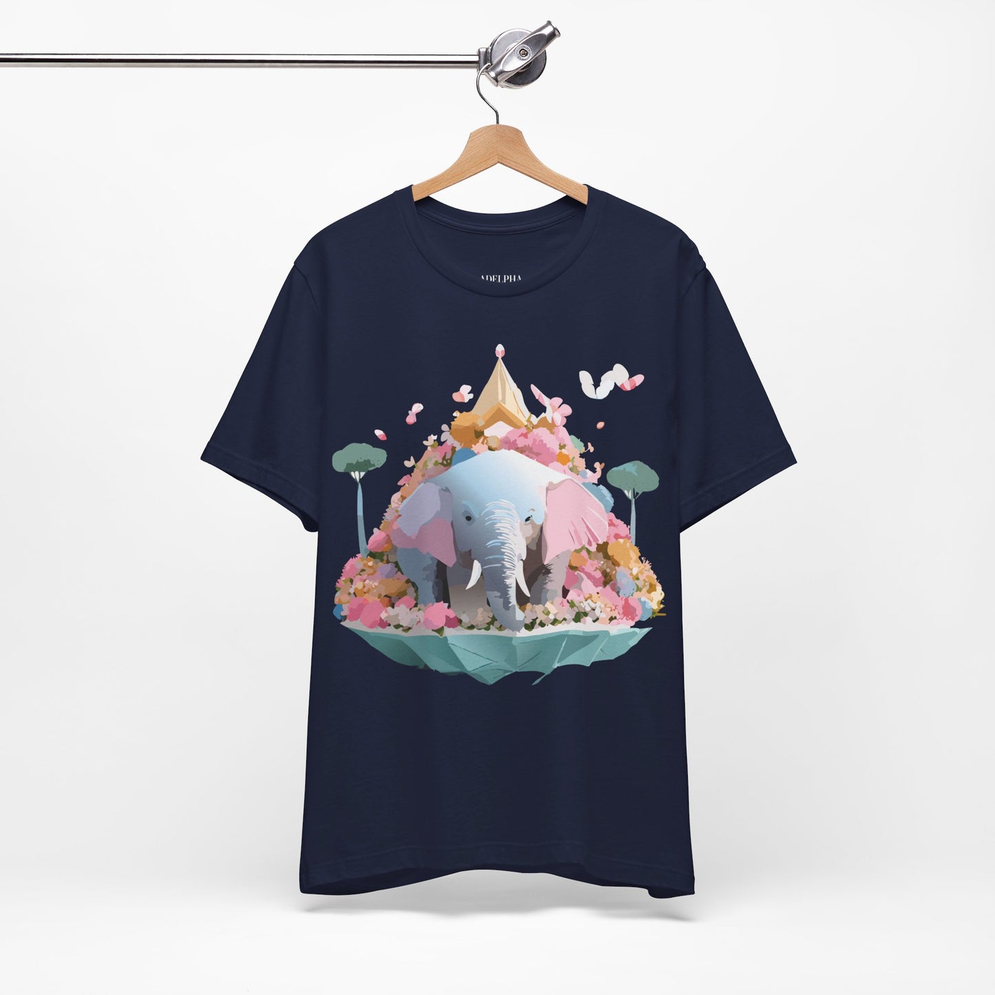 Natural Cotton Tee Shirt with Elephant Printify
