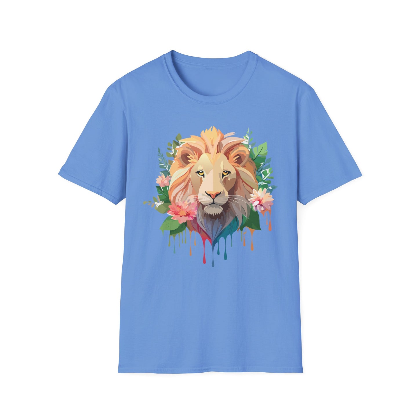 Lion Shirt, Shirt with Lion, Floral Lion Tee, Shirt with Animals