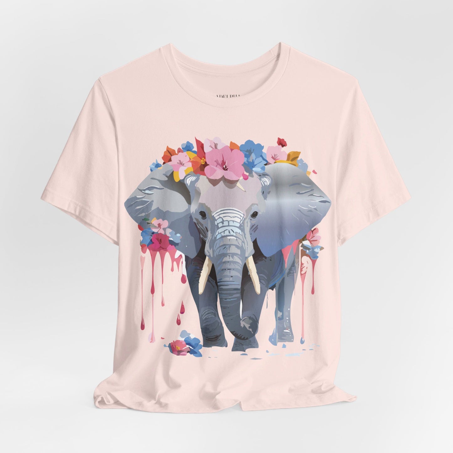 Natural Cotton Tee Shirt with Elephant Printify
