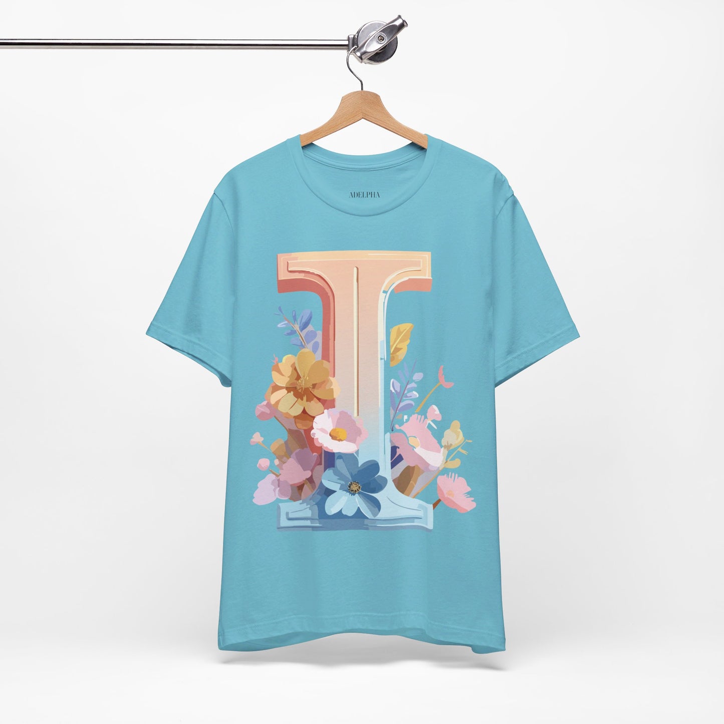 Natural Cotton Tee Shirt - Letters Collection - I Printify