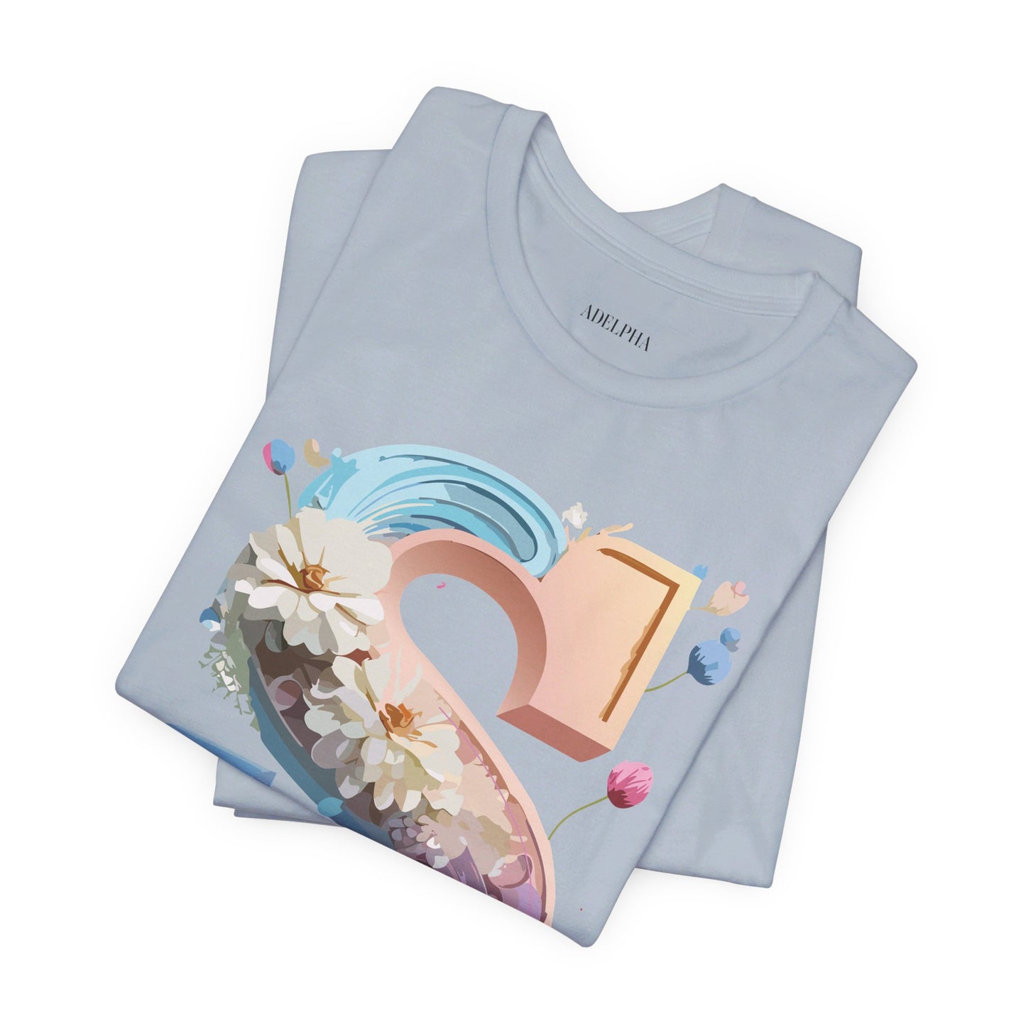 Natural Cotton Tee Shirt - Letters Collection - S Printify