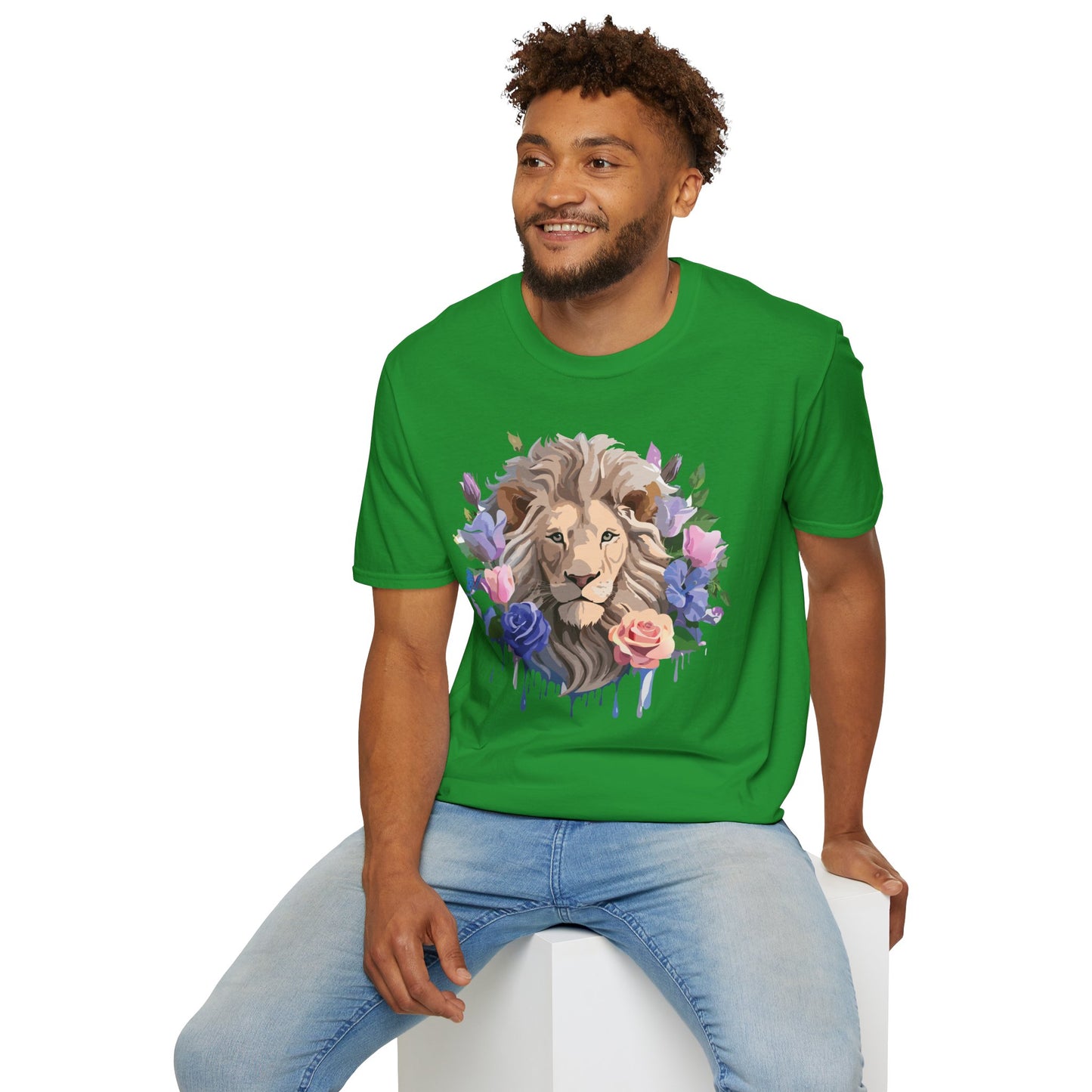 Lion Shirt, Shirt with Lion, Floral Lion Tee, Shirt with Animals