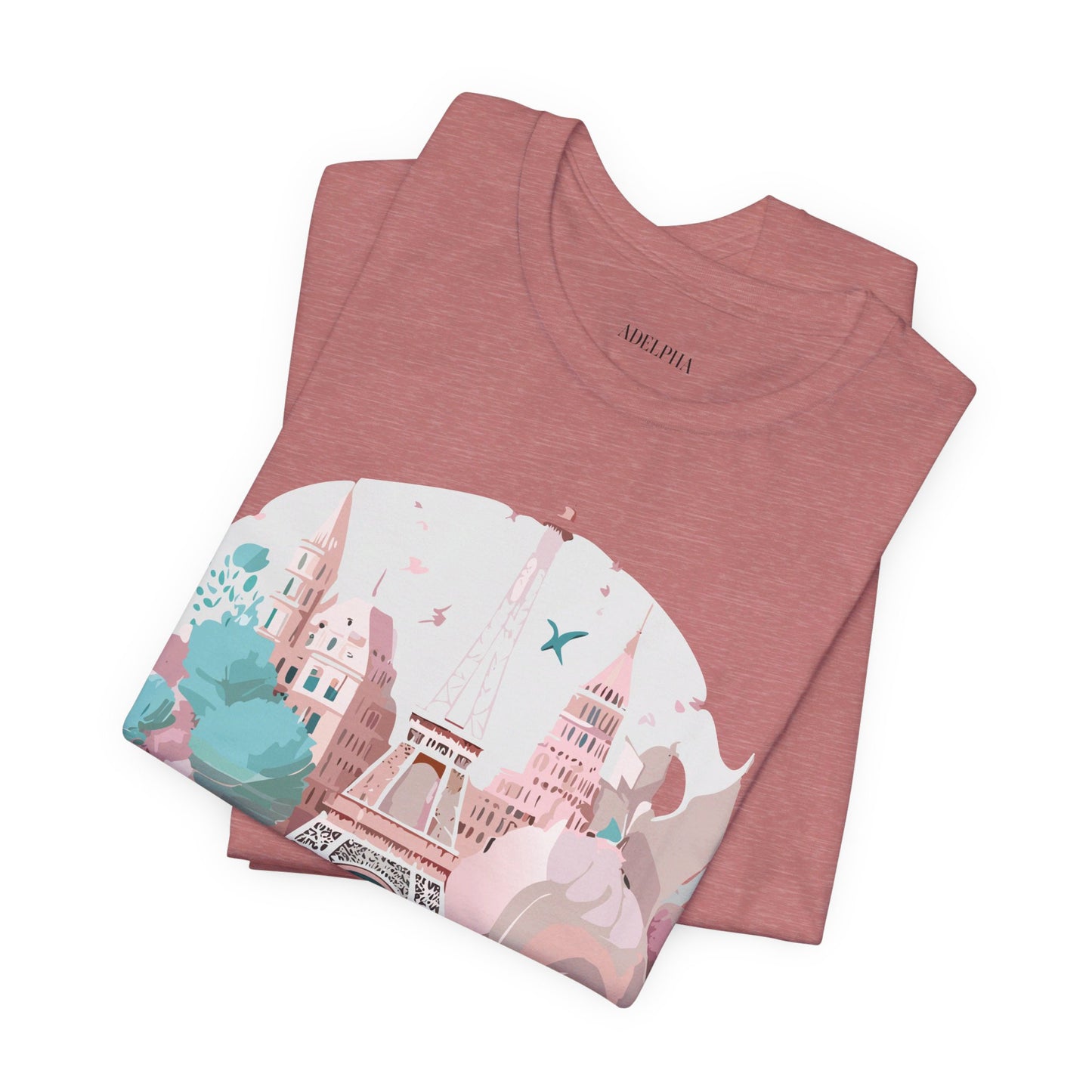 Natural Cotton Tee Shirt - Beautiful Places Collection - Paris Printify