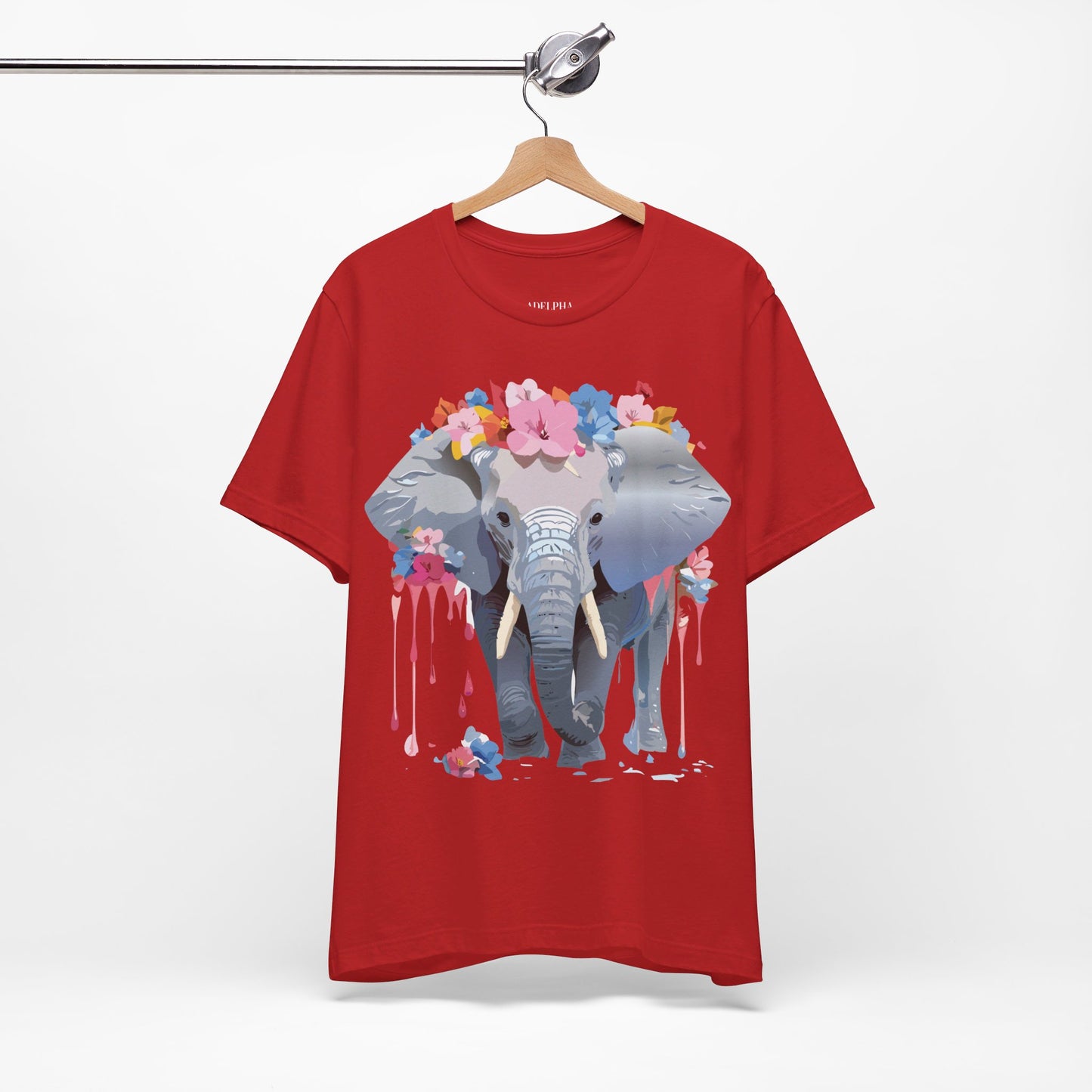 Natural Cotton Tee Shirt with Elephant Printify