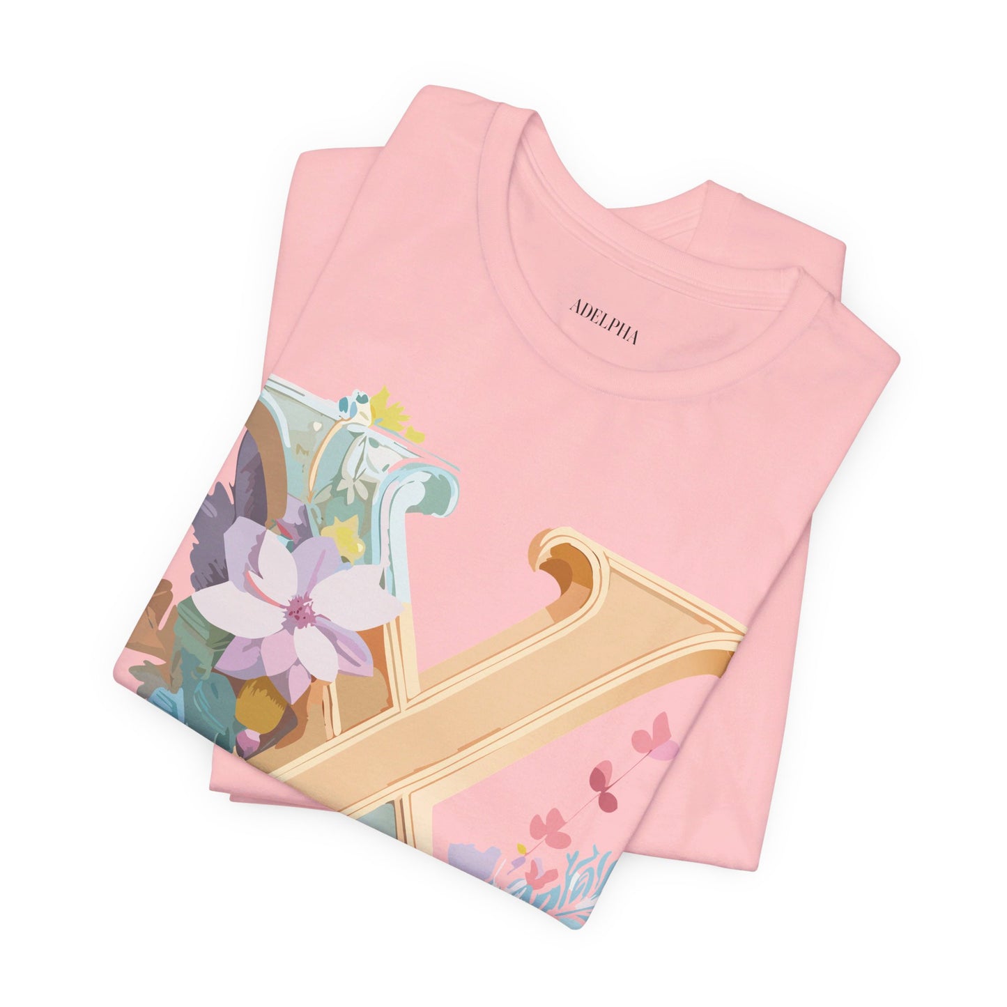 Natural Cotton Tee Shirt - Letters Collection - X Printify