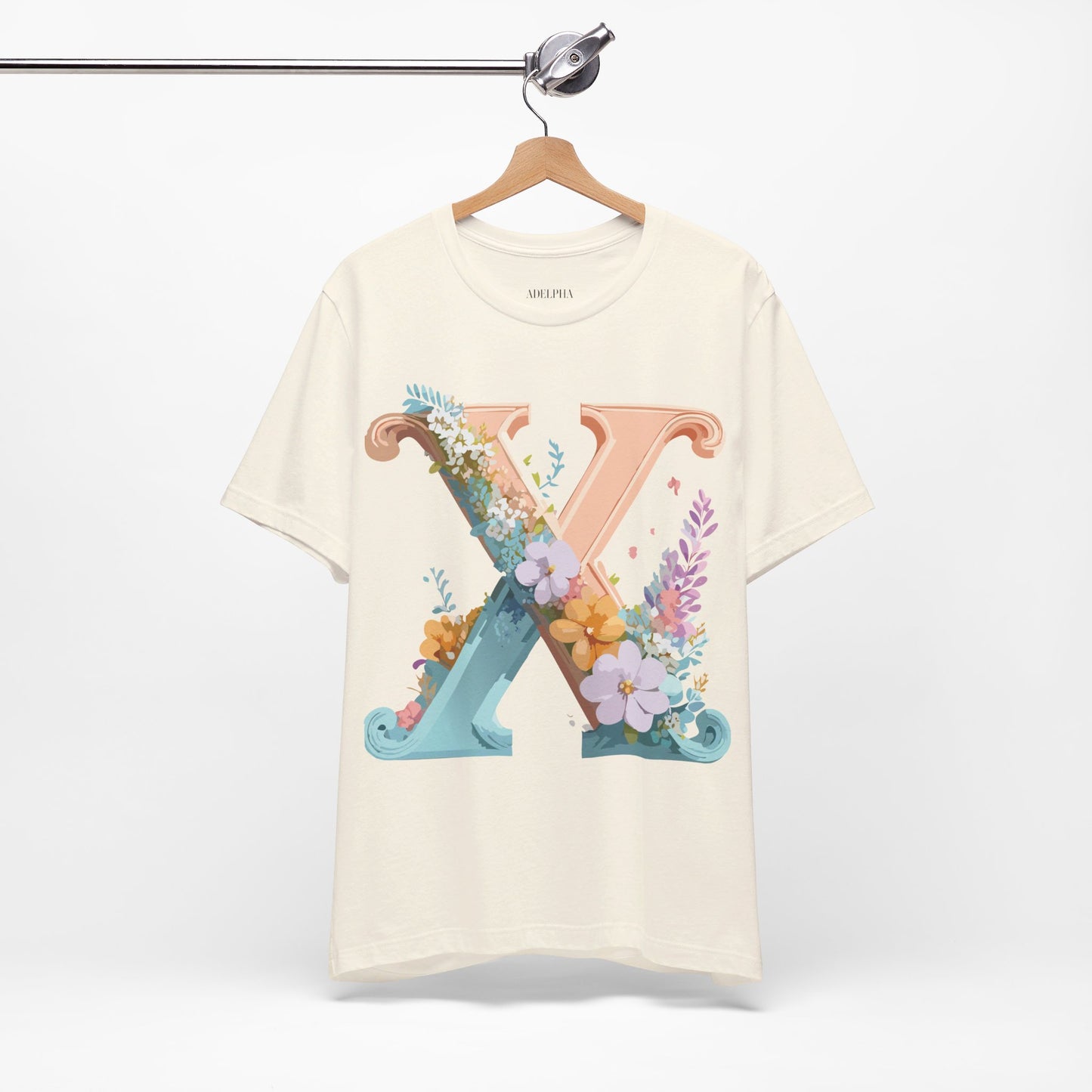 Natural Cotton Tee Shirt - Letters Collection - X Printify