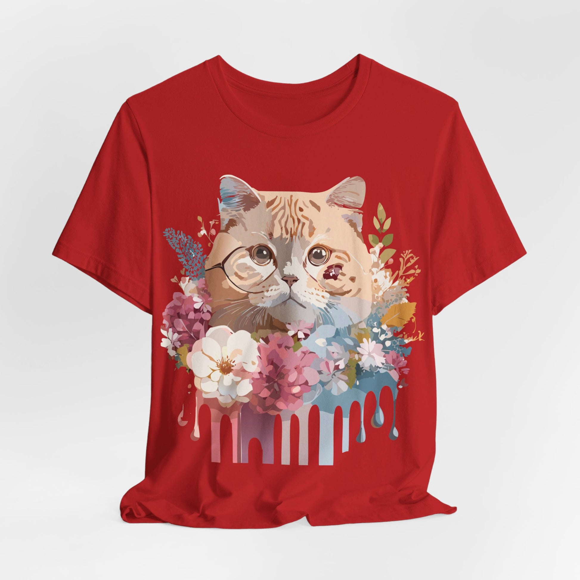 Natural Cotton Tee Shirt with Cat Printify