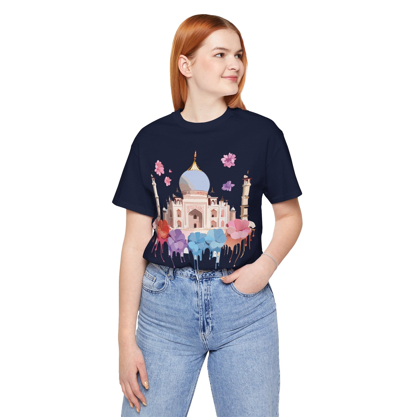 Natural Cotton Tee Shirt - Taj Mahal, India Printify