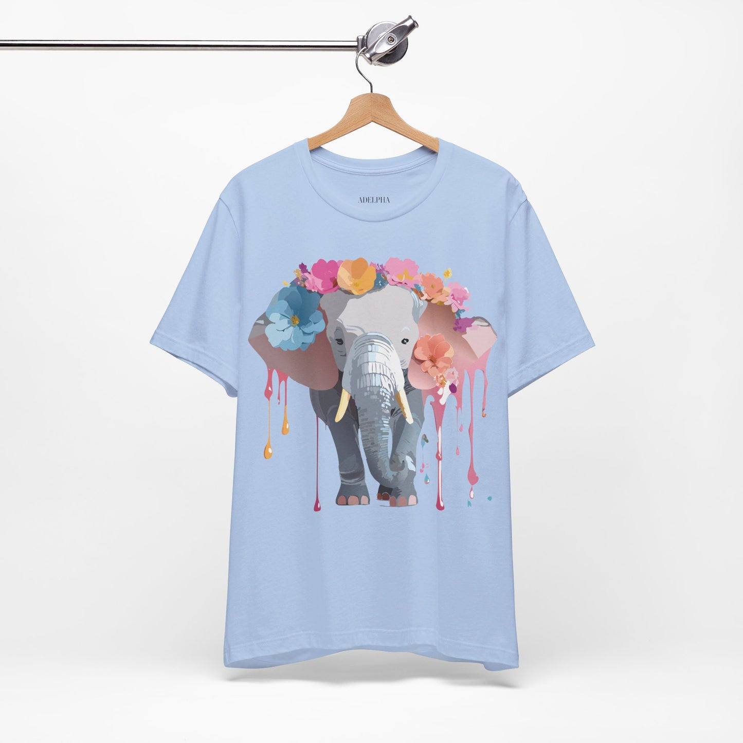 Natural Cotton Tee Shirt with Elephant Printify