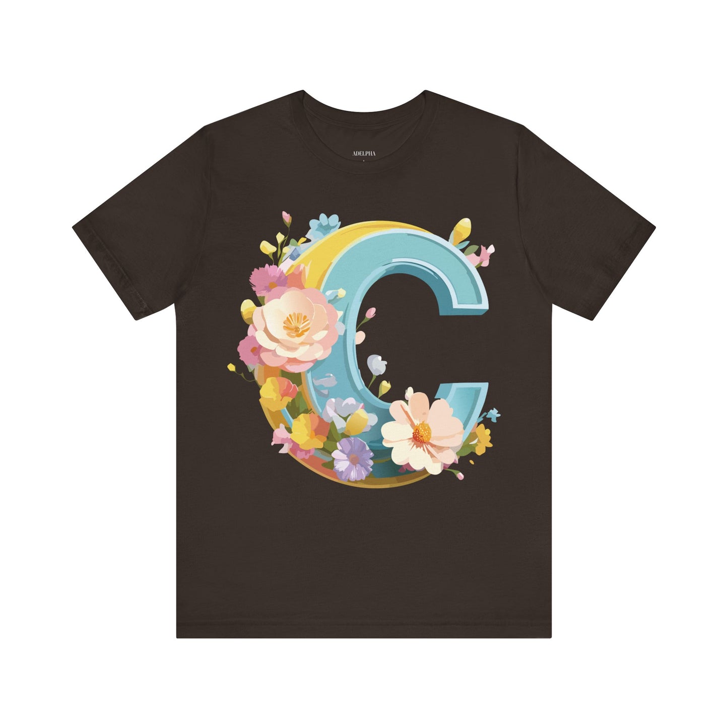 Natural Cotton Tee Shirt - Letters Collection - C Printify