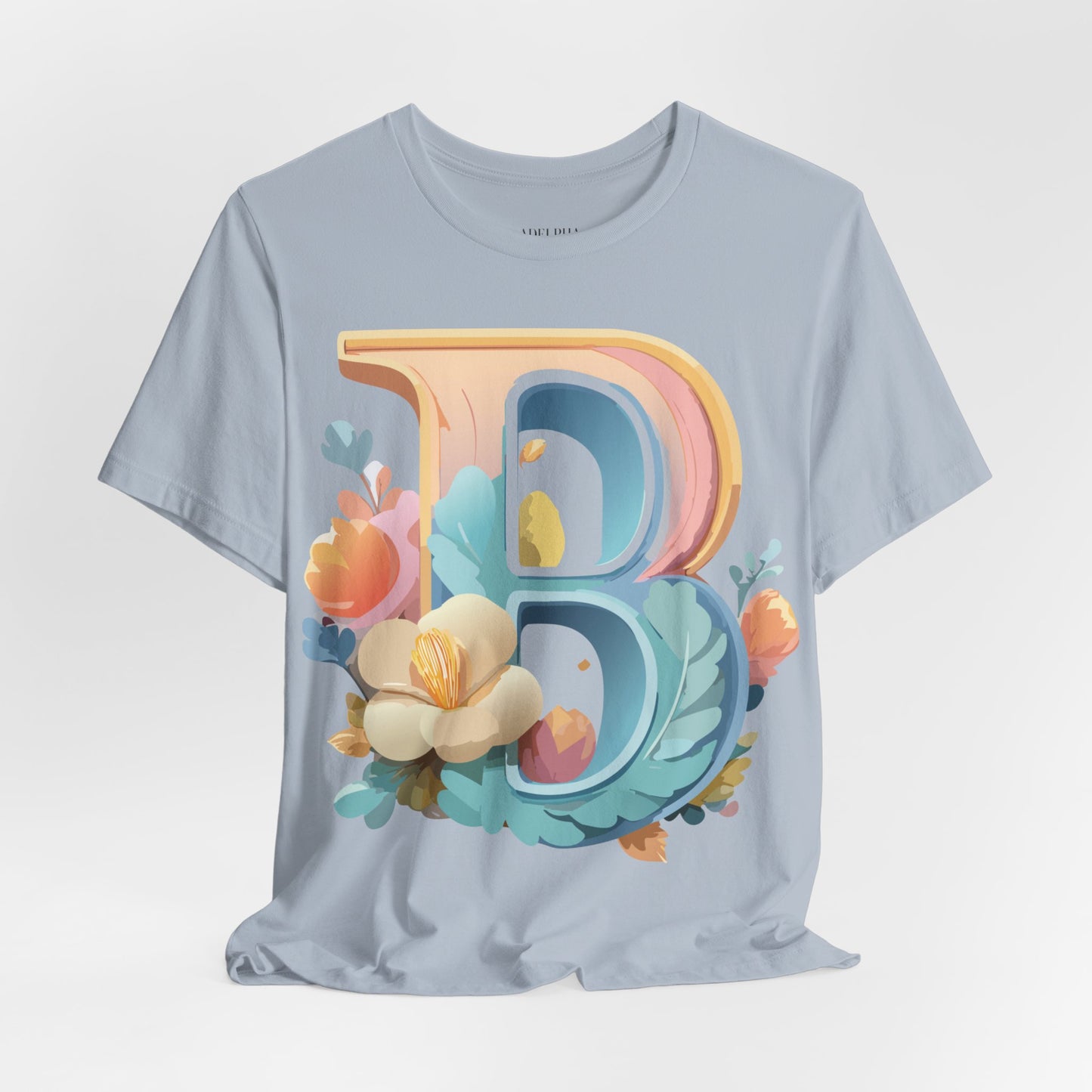 Natural Cotton Tee Shirt - Letters Collection - B Printify