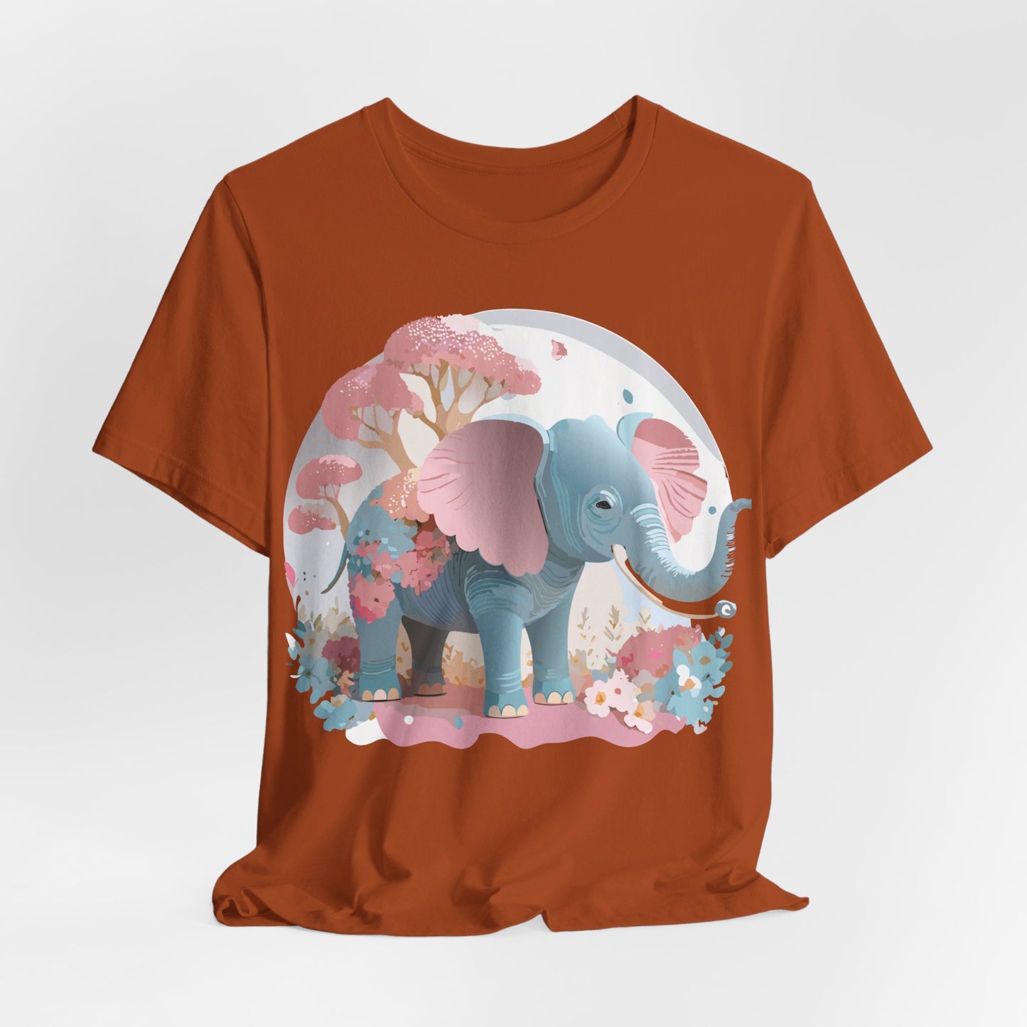 Natural Cotton Tee Shirt with Elephant Printify