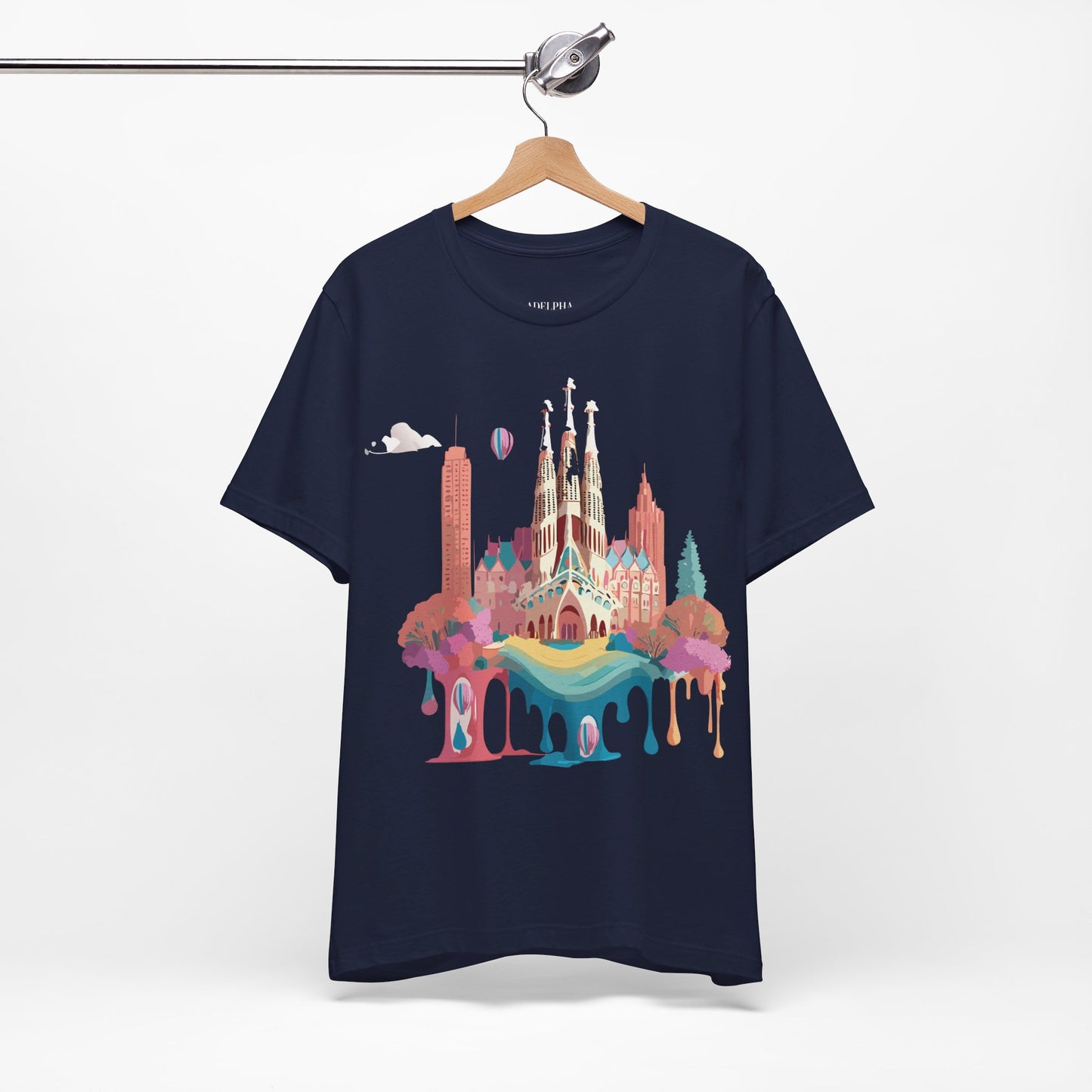 Natural Cotton Tee Shirt - Beautiful Places Collection - Barcelona Printify