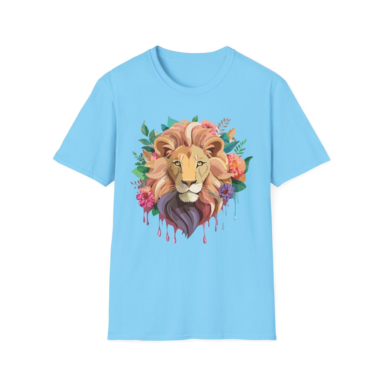 Lion Shirt, Shirt with Lion, Floral Lion Tee, Shirt with Animals