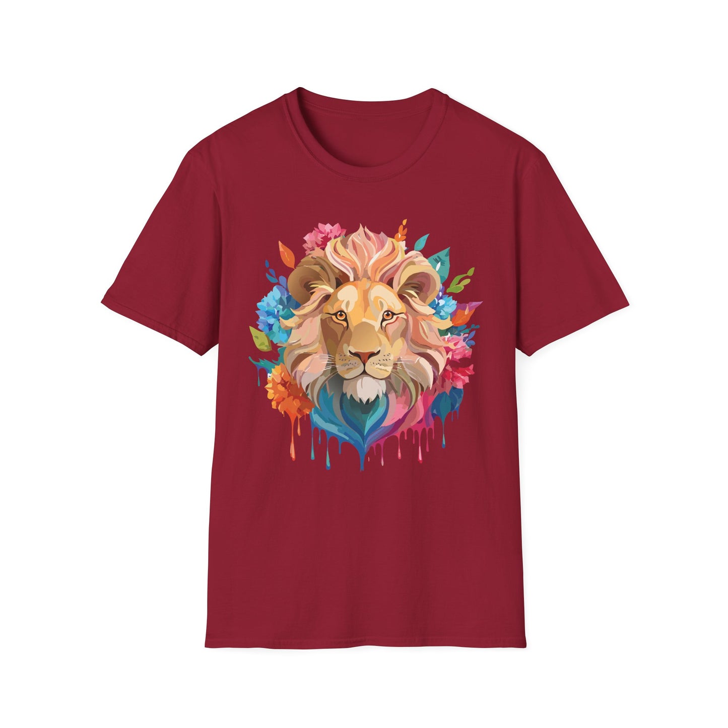 Lion Shirt, Shirt with Lion, Floral Lion Tee, Shirt with Animals