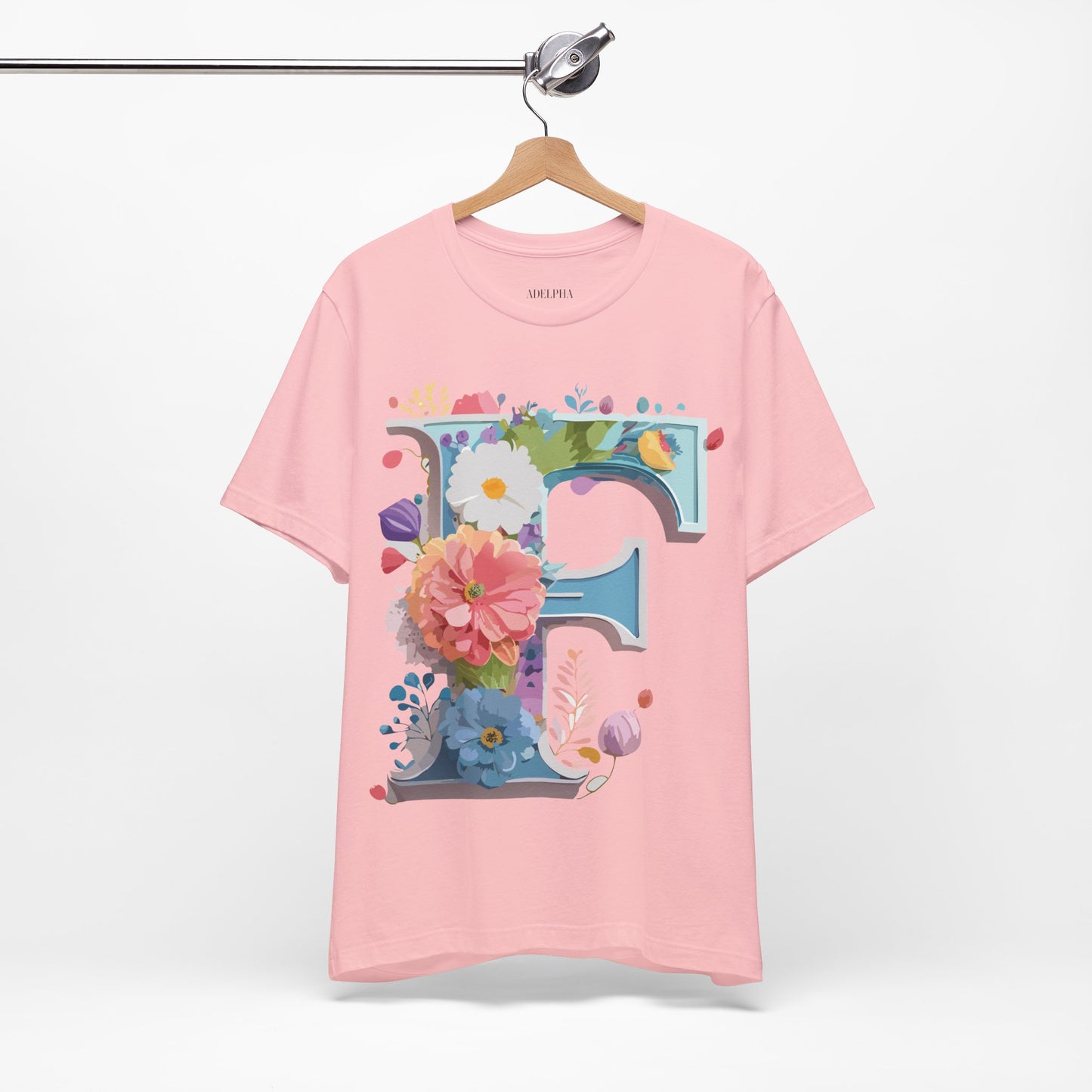Natural Cotton Tee Shirt - Letters Collection - F Printify