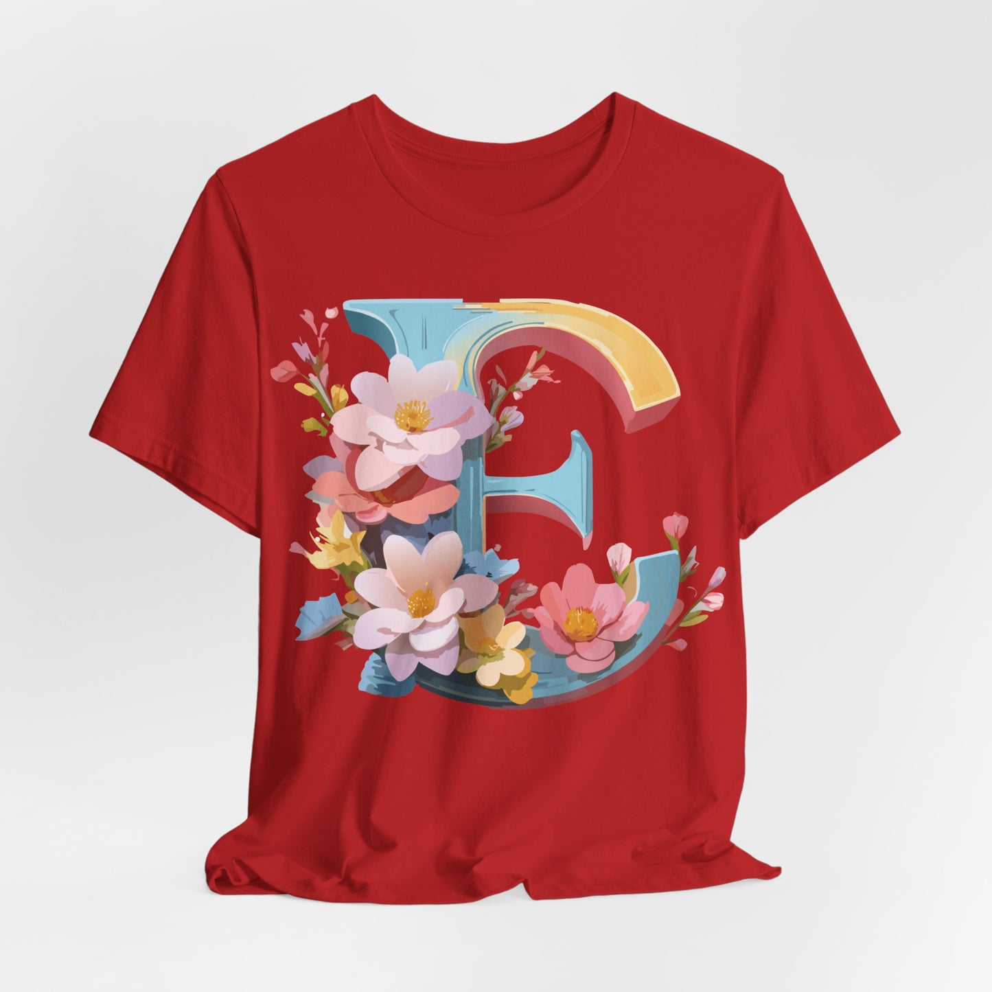 Natural Cotton Tee Shirt - Letters Collection - E Printify