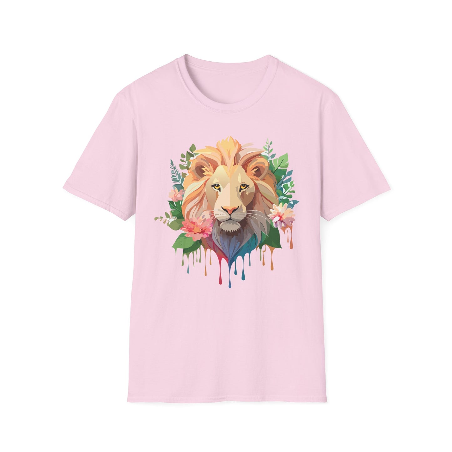 Lion Shirt, Shirt with Lion, Floral Lion Tee, Shirt with Animals