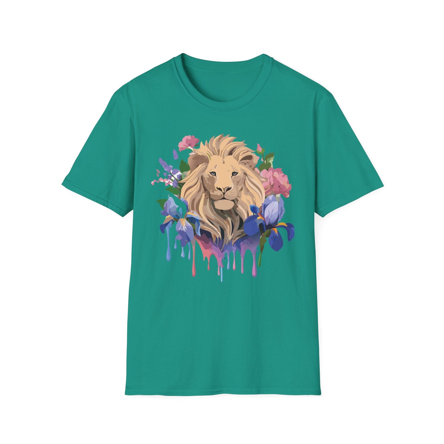Lion Shirt, Shirt with Lion, Floral Lion Tee, Shirt with Animals
