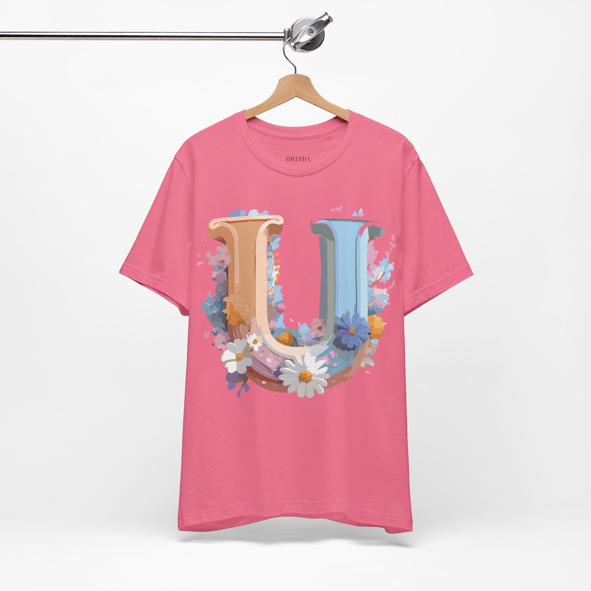Natural Cotton Tee Shirt - Letters Collection - U Printify