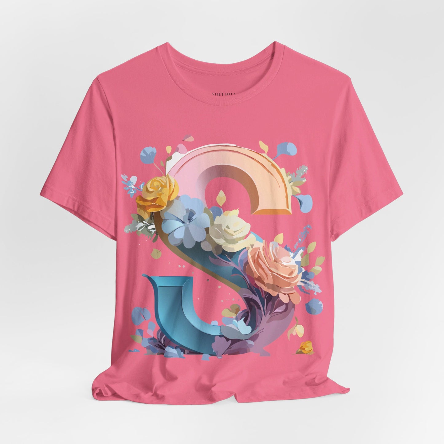 Natural Cotton Tee Shirt - Letters Collection - S Printify