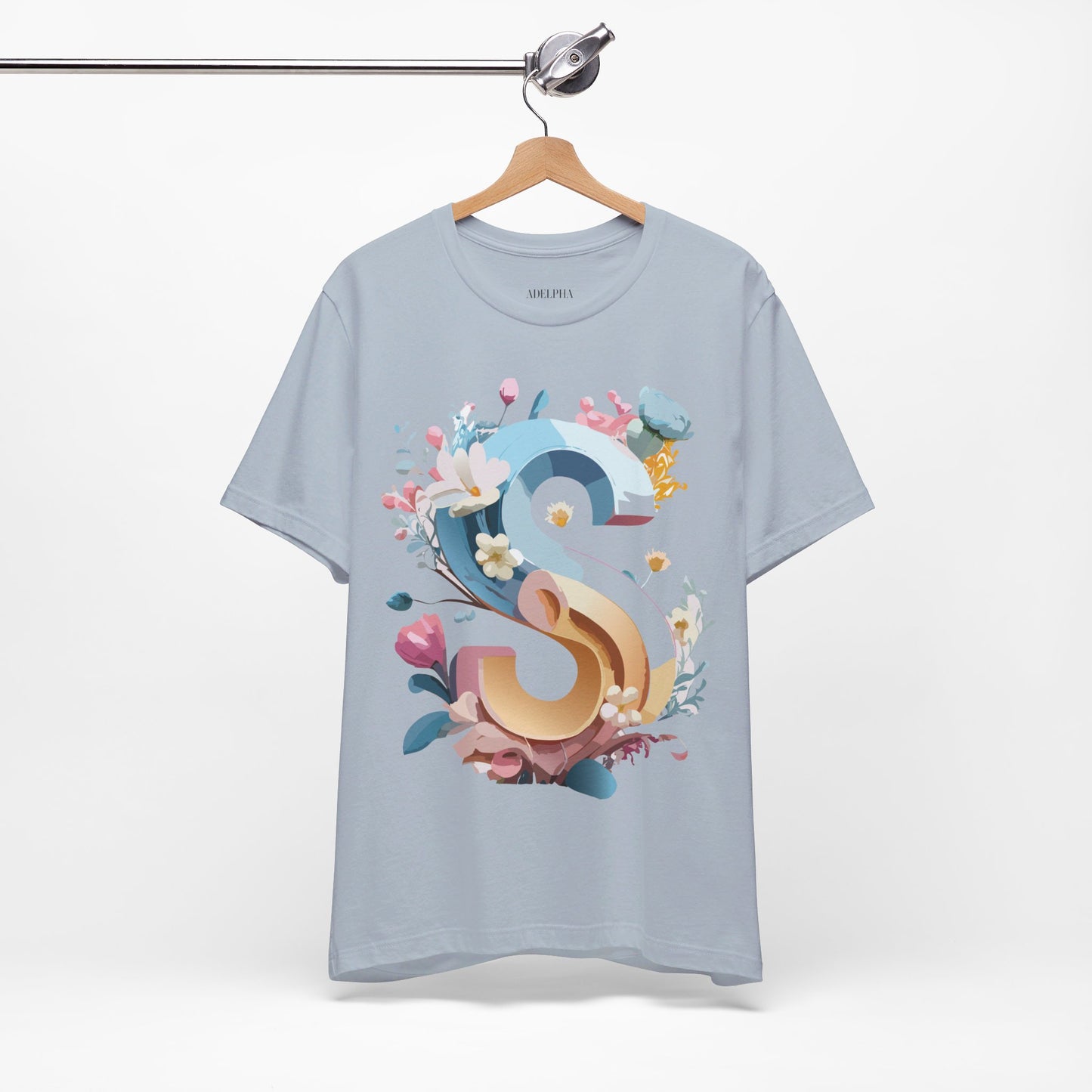 Natural Cotton Tee Shirt - Letters Collection - S Printify