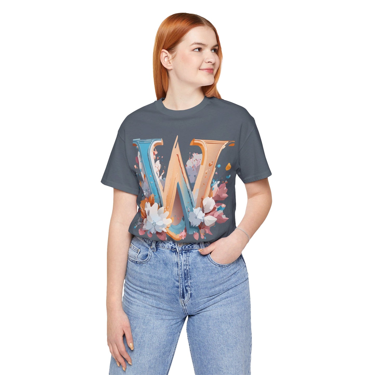 Natural Cotton Tee Shirt - Letters Collection - W Printify