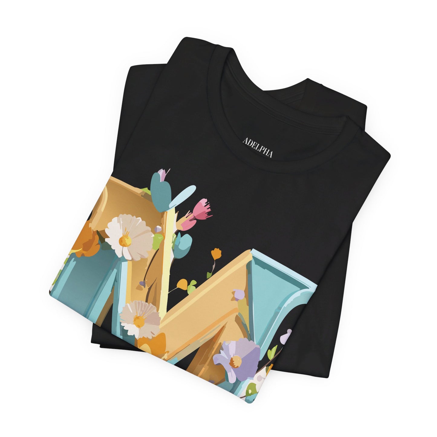 Natural Cotton Tee Shirt - Letters Collection - M Printify