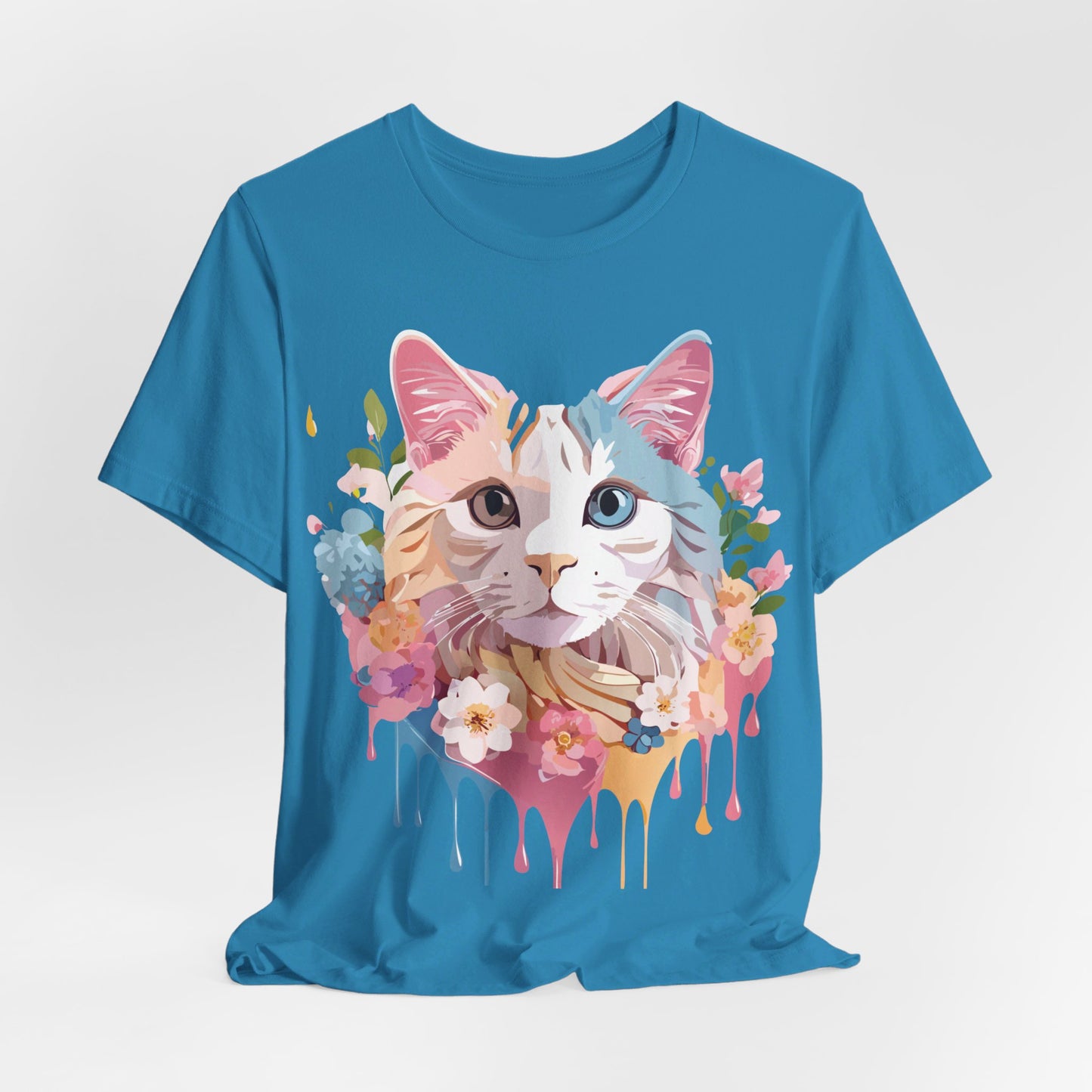 Natural Cotton Tee Shirt with Cat Printify