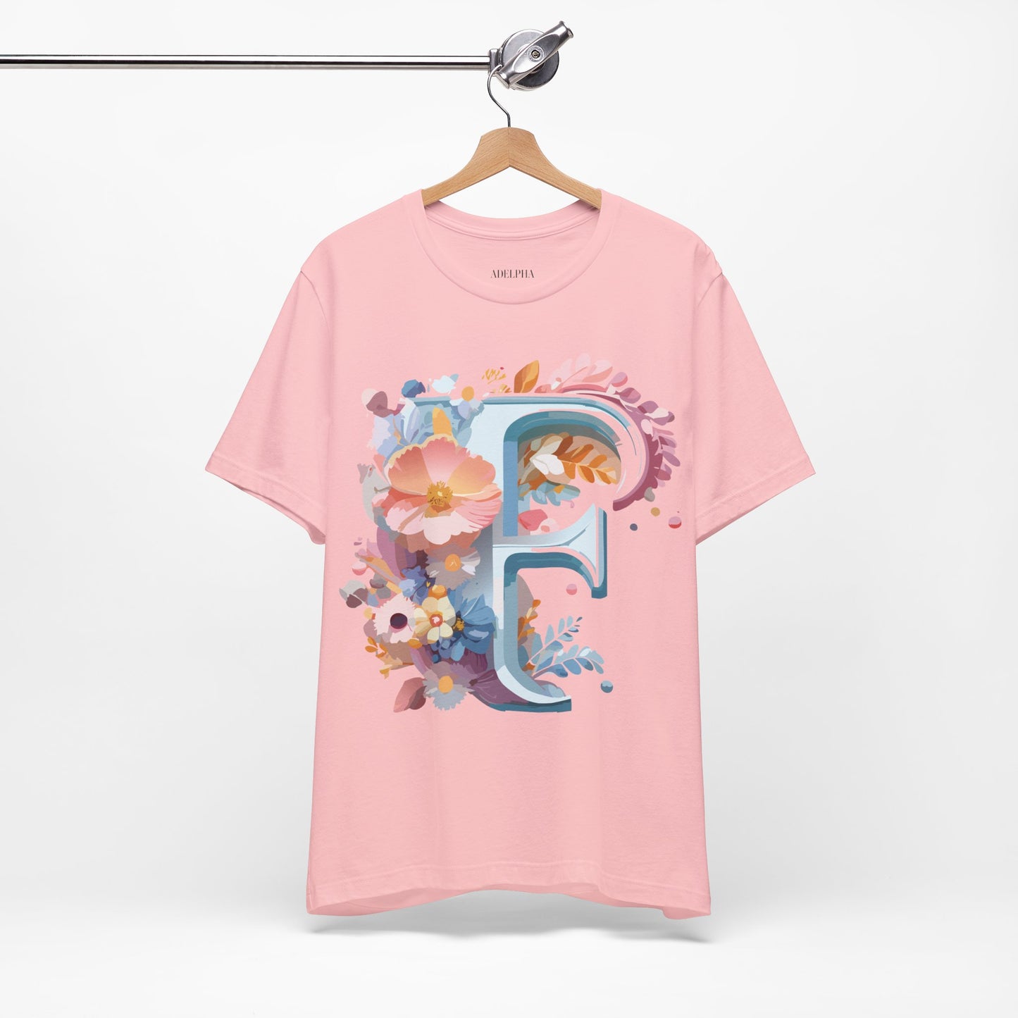 Natural Cotton Tee Shirt - Letters Collection - F Printify