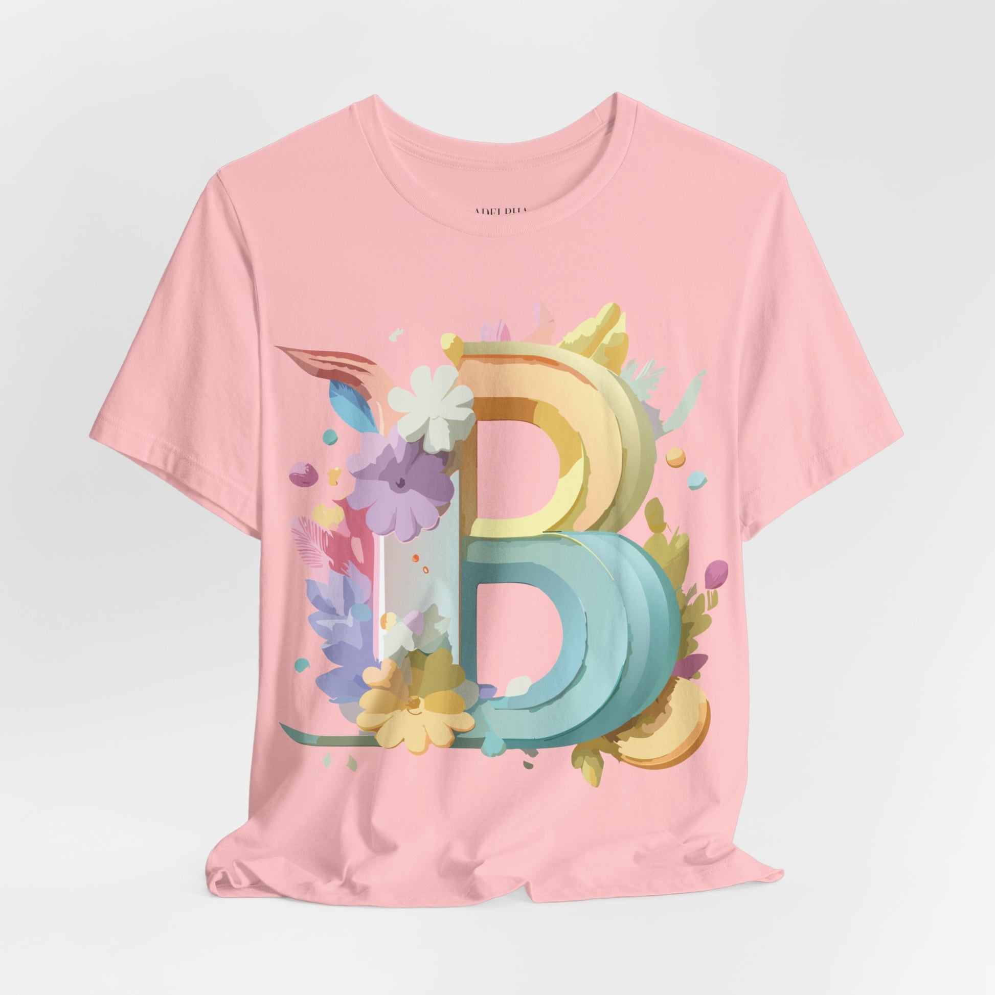 Natural Cotton Tee Shirt - Letters Collection - B Printify